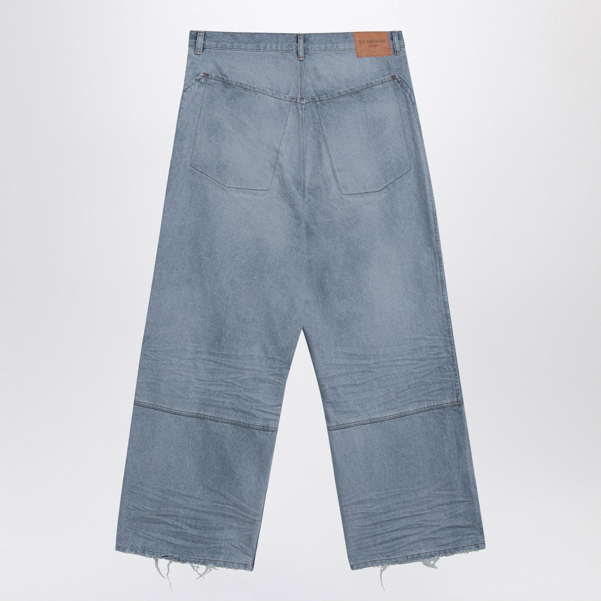 Balenciaga Light Blue Baggy Jeans With Rips Men BALENCIAGA