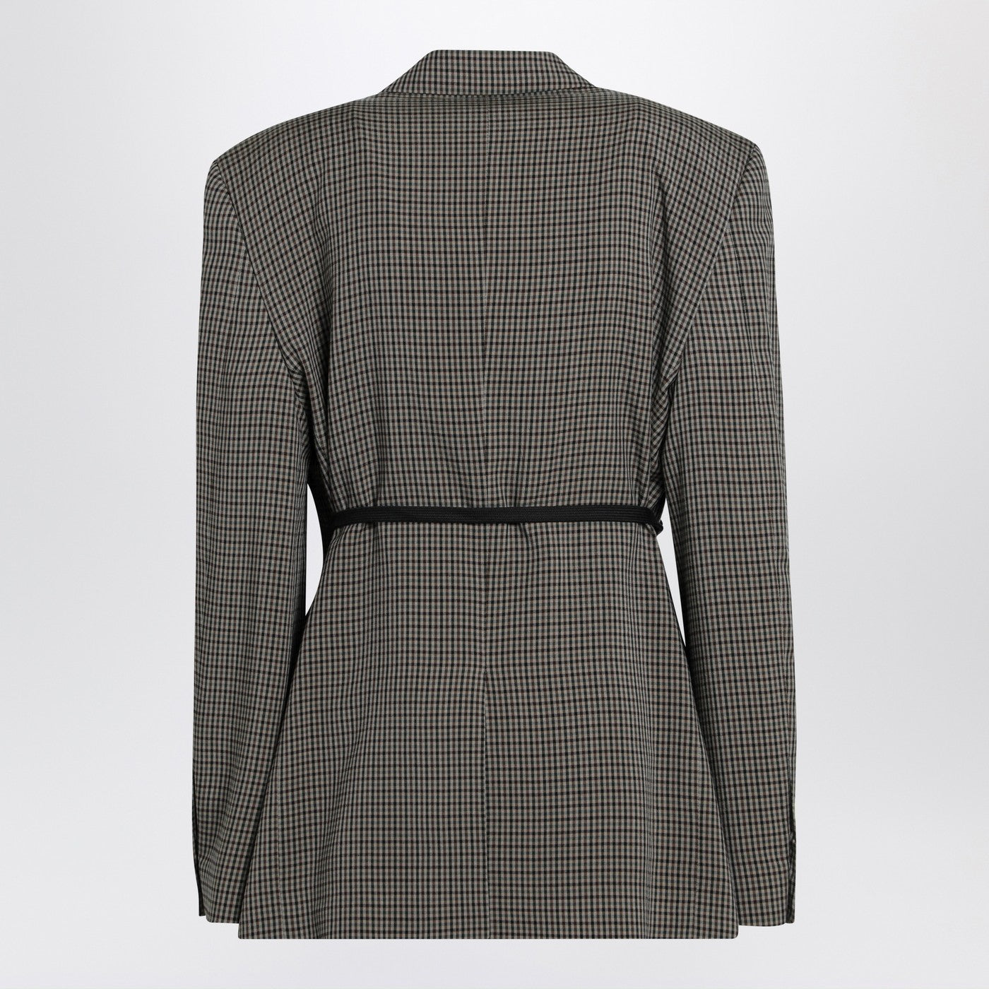 Balenciaga Vichy-Pattern Jacket With Side Lace Detail Women BALENCIAGA