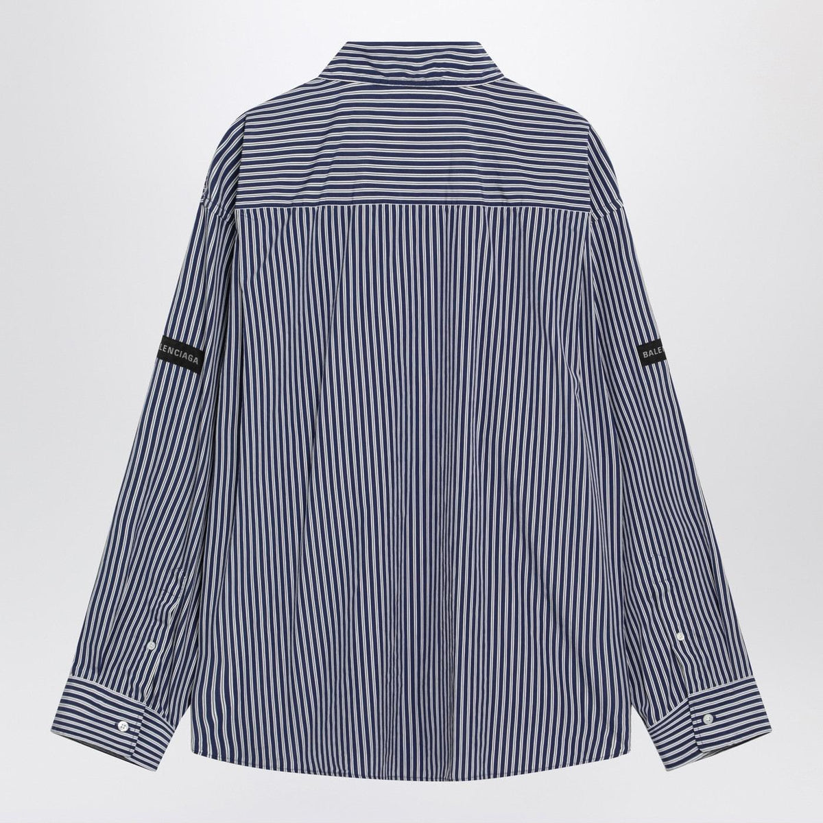 Balenciaga Oversize Navy Blue And White Striped Shirt Men BALENCIAGA