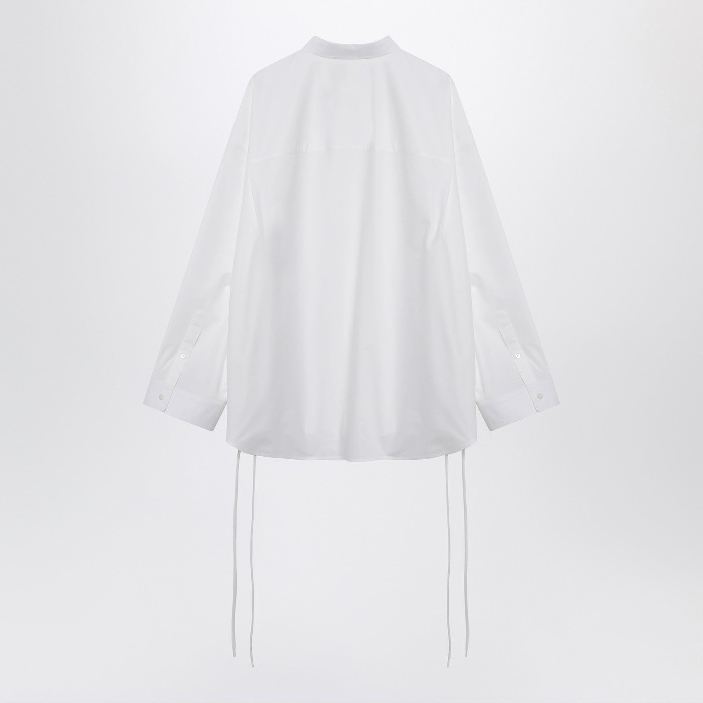 Balenciaga White Cotton Shirt With Lace-Up Details Women BALENCIAGA