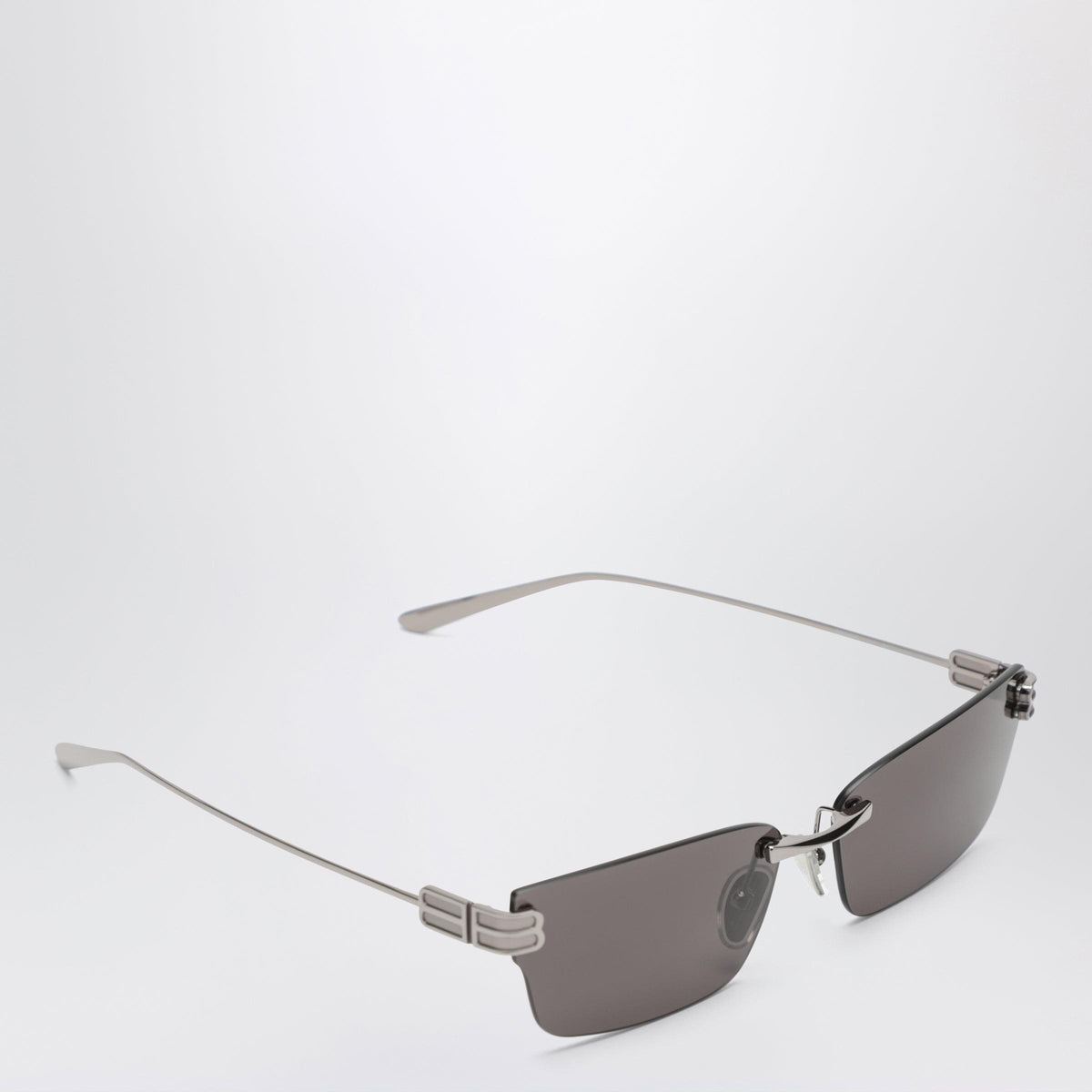 Balenciaga Gossip Rectangular Silver/Black Sunglasses Women BALENCIAGA