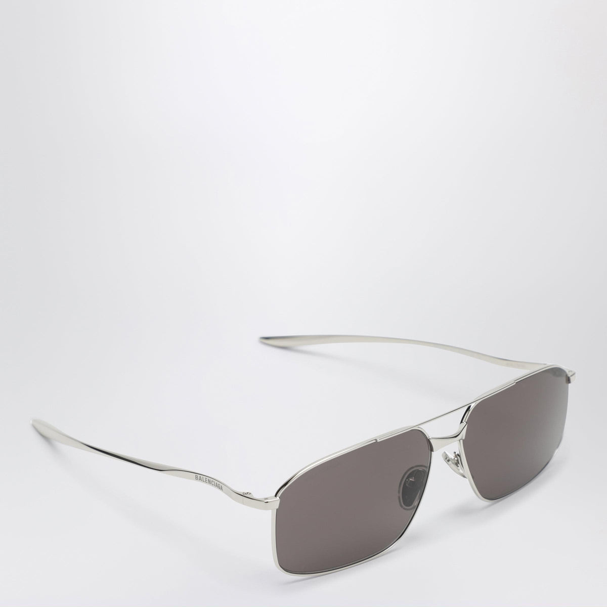 Balenciaga Rectangular Silver/Black Sunglasses Women BALENCIAGA