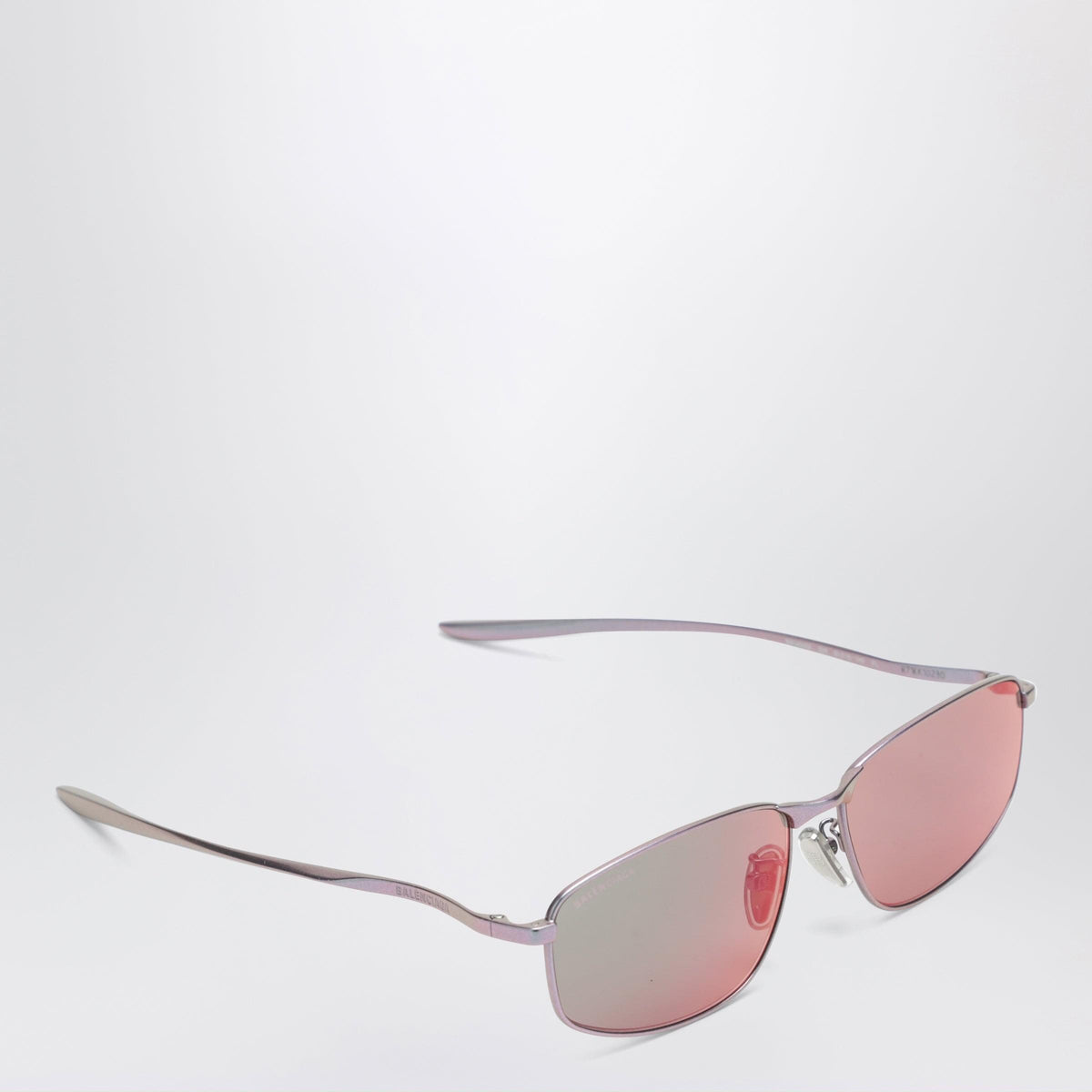 Balenciaga Rectangular Pink Metallic Sunglasses Women BALENCIAGA