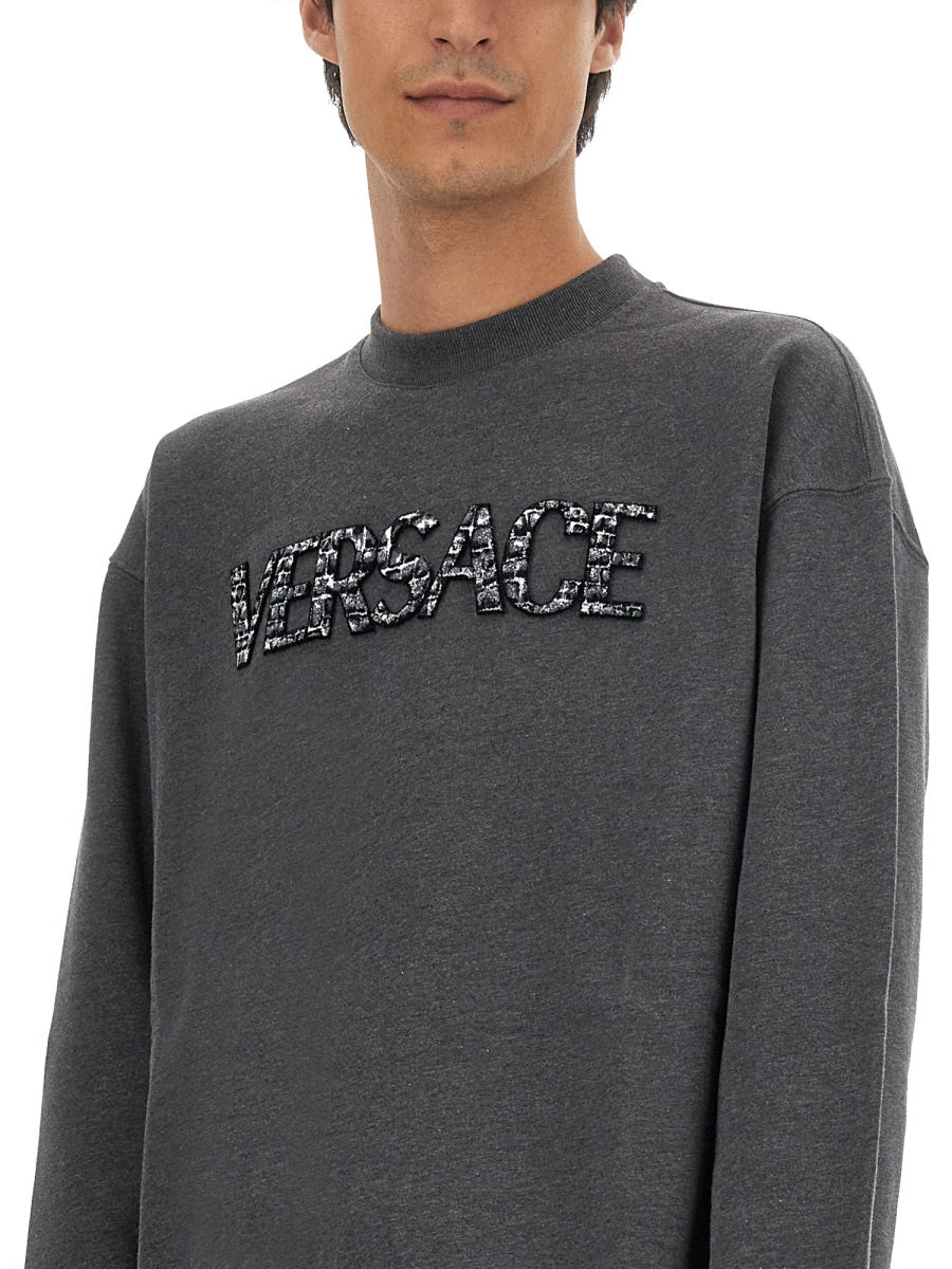 Versace Men Sweatshirt With Crocodile Logo VERSACE