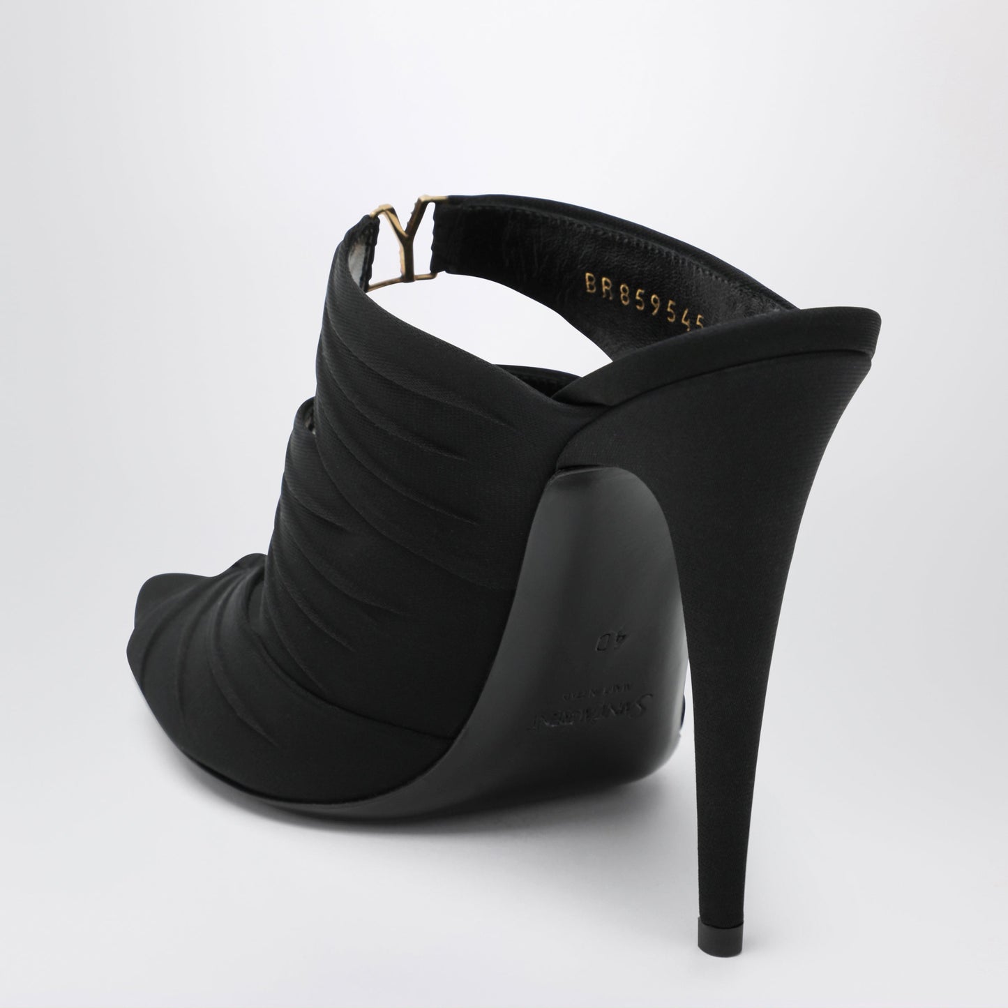 Saint Laurent Black Emilie Mules In Crãªpe Satin Women SAINT LAURENT