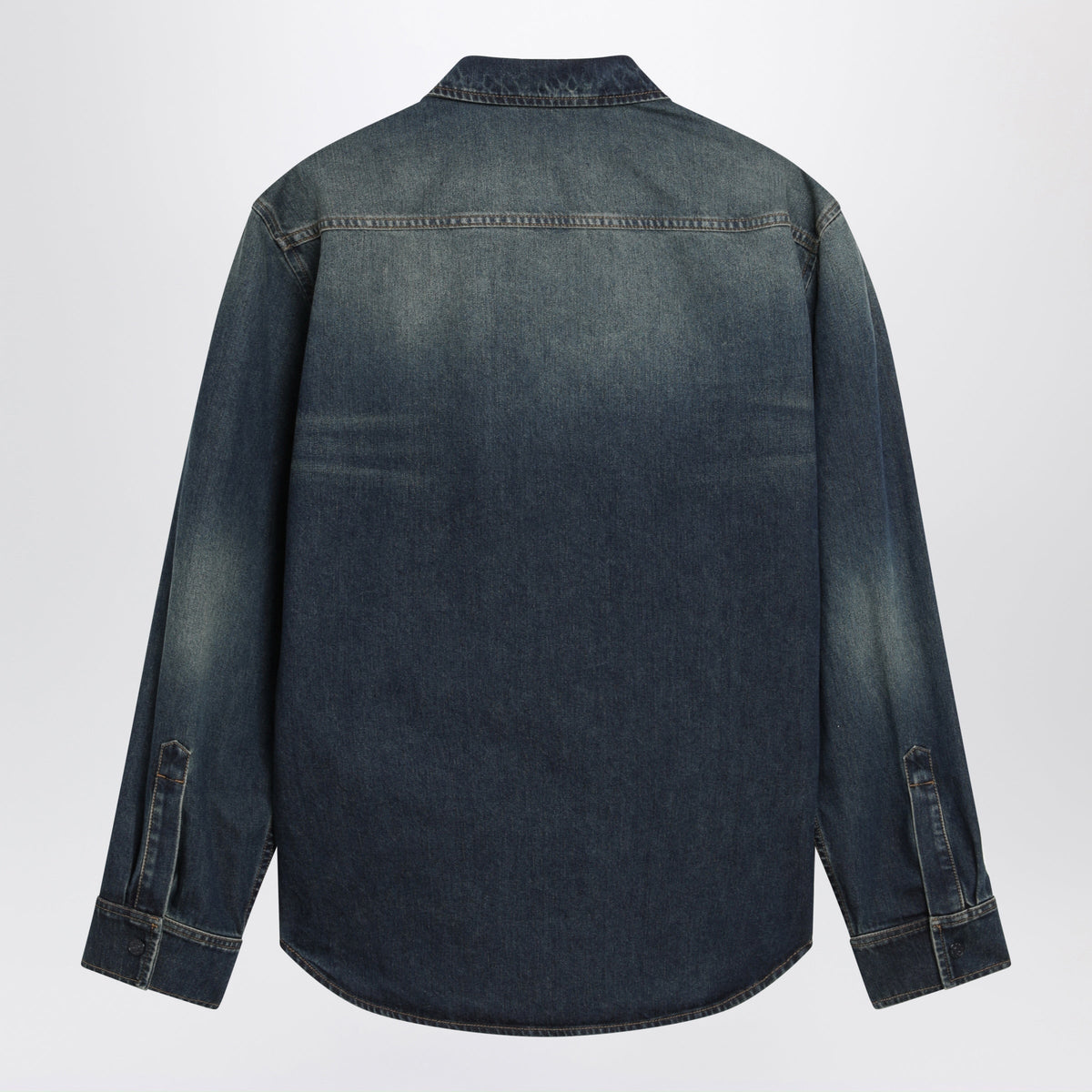 Gucci Blue Denim Shirt With Washed Effect Men GUCCI