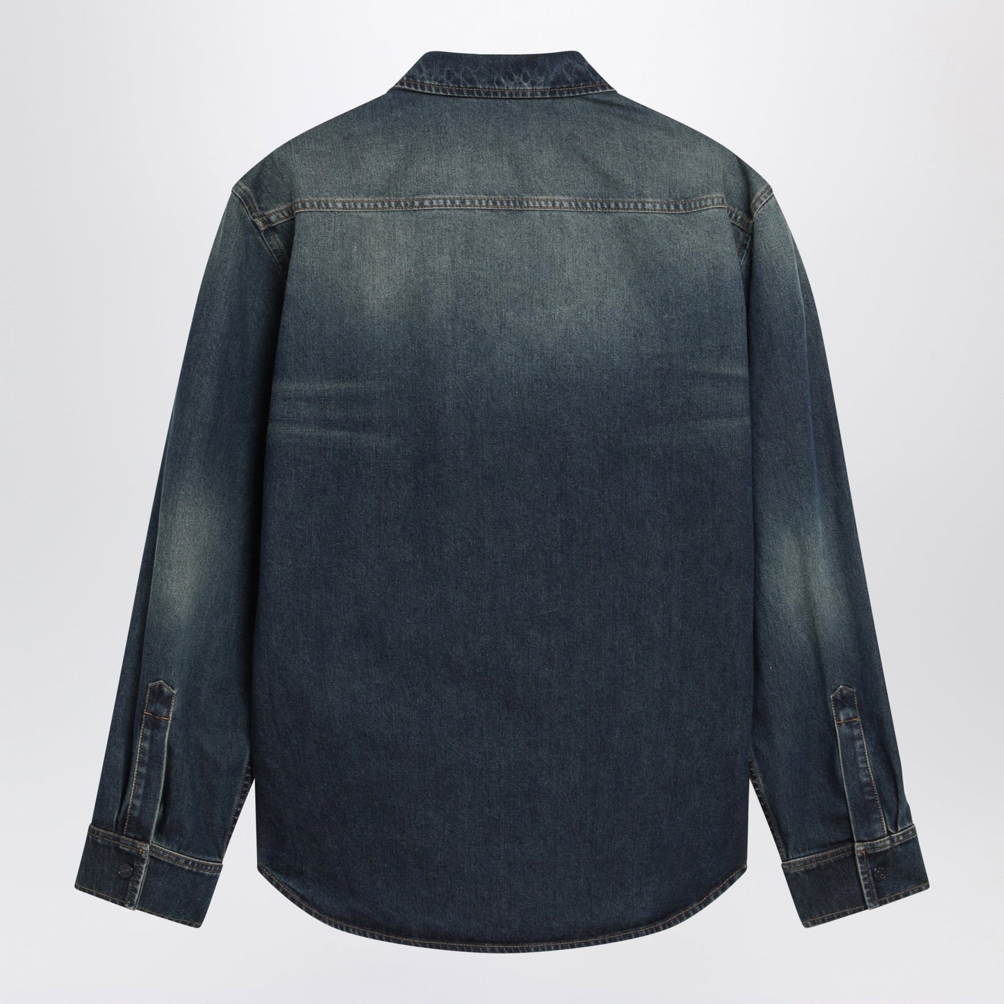 Gucci Blue Denim Shirt With Washed Effect Men GUCCI