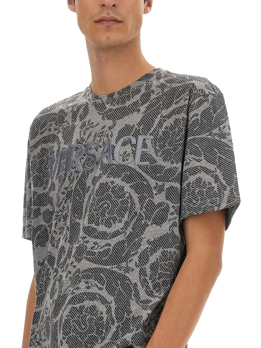 Versace Men Silhouette Baroque Logo T-Shirt VERSACE