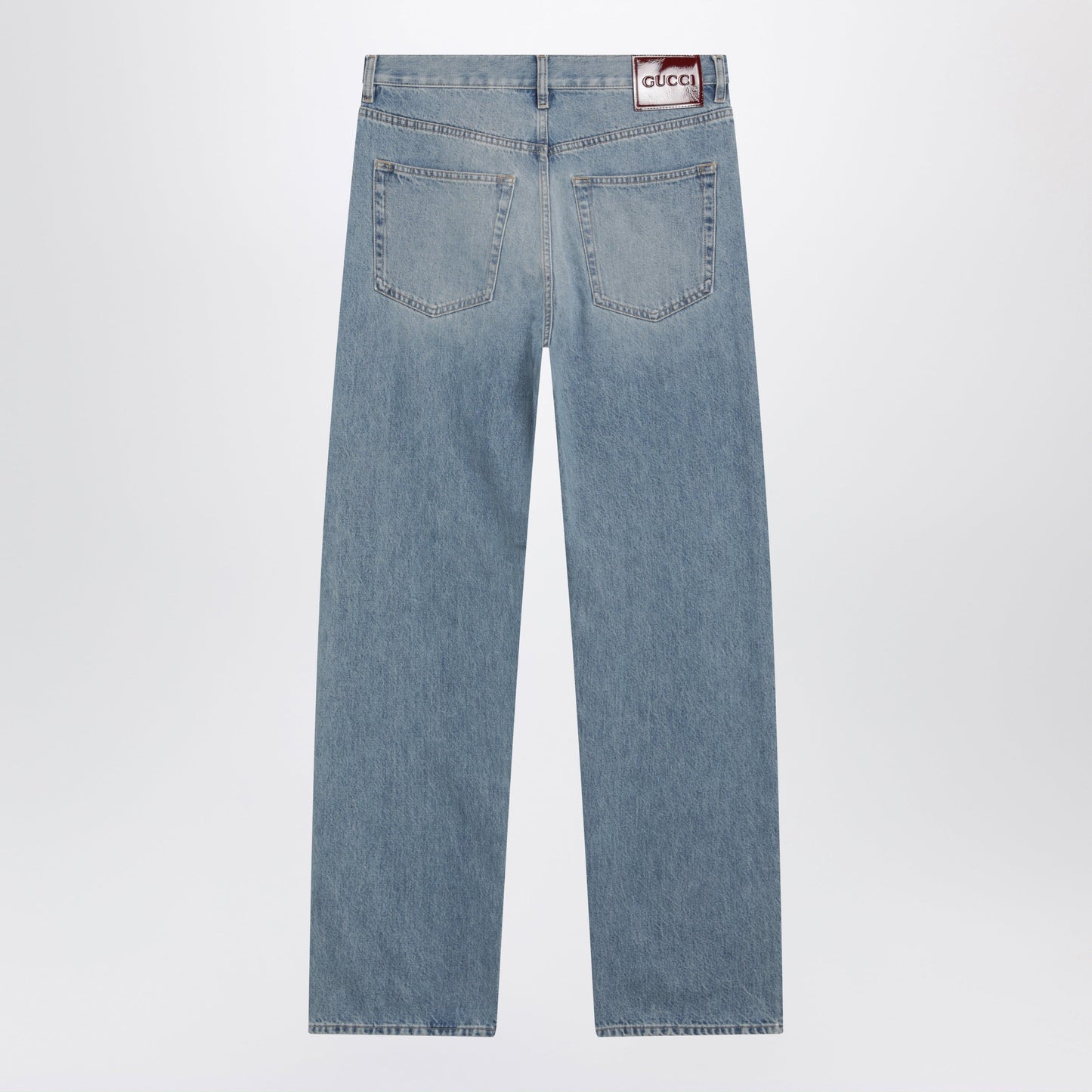 Gucci Light Blue Loose-Fit Washed Jeans Men GUCCI