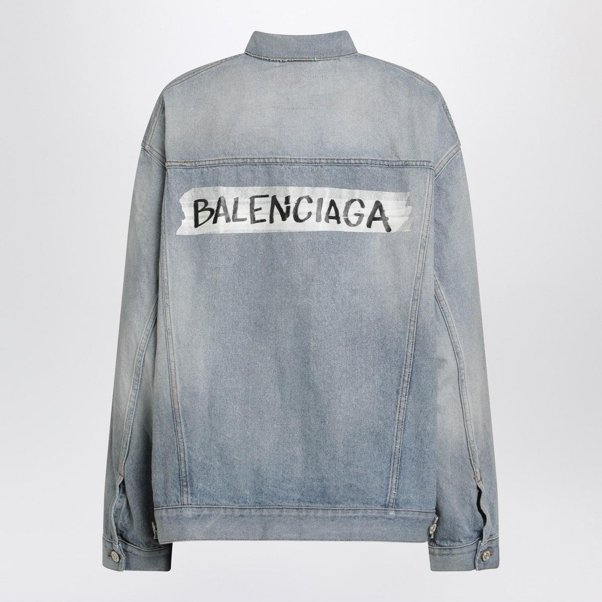 Balenciaga Light Blue Vintage-Effect Denim Jacket Women BALENCIAGA