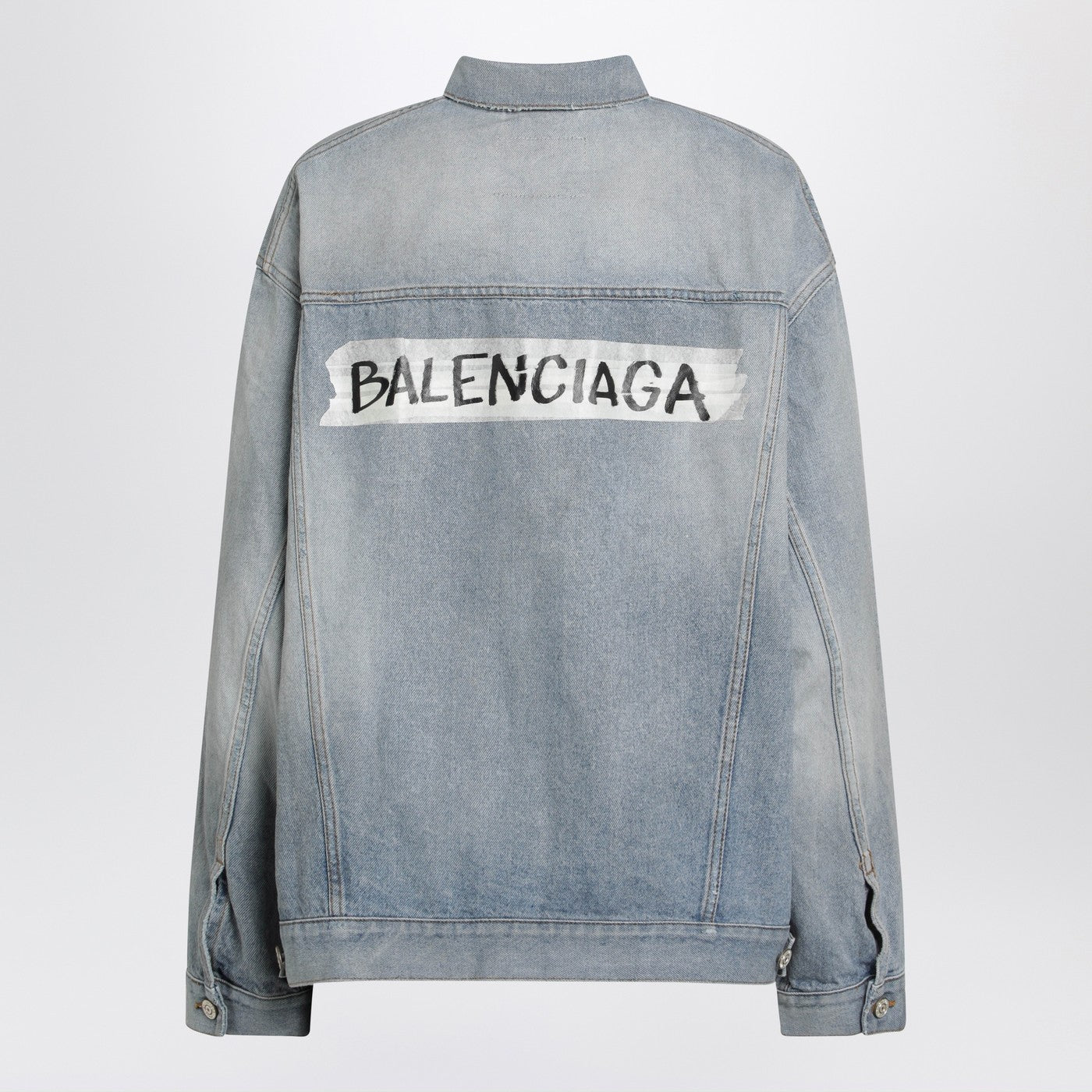 Balenciaga Light Blue Vintage-Effect Denim Jacket Women BALENCIAGA
