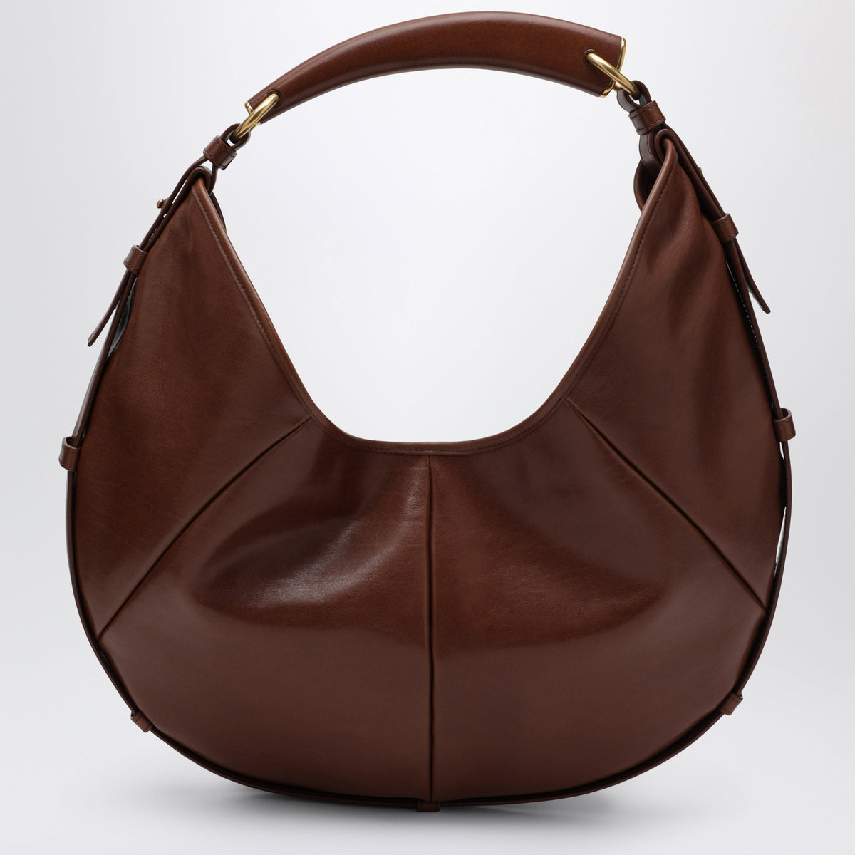 Saint Laurent Medium Mombasa Hobo Bag In Calfskin Leather, Brown Women SAINT LAURENT