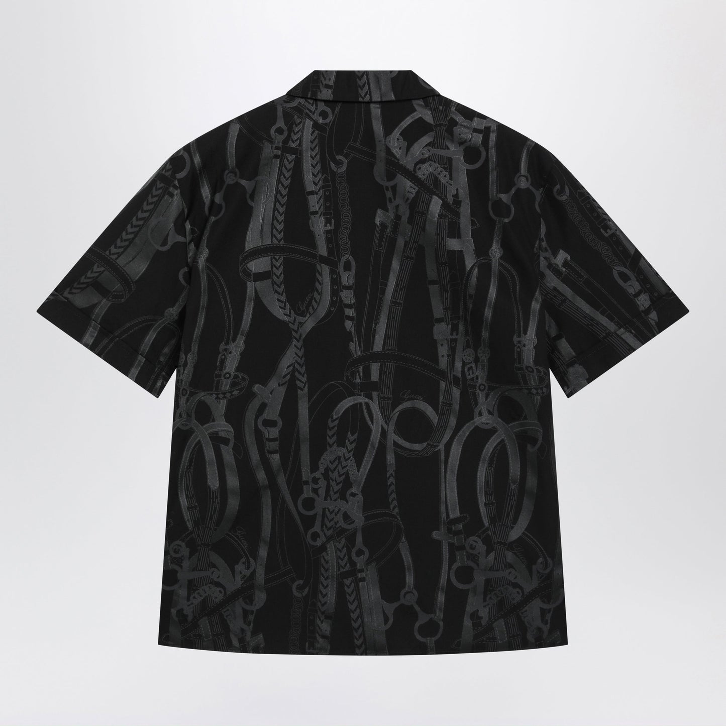 Gucci Black Printed Silk Bowling Shirt Men GUCCI