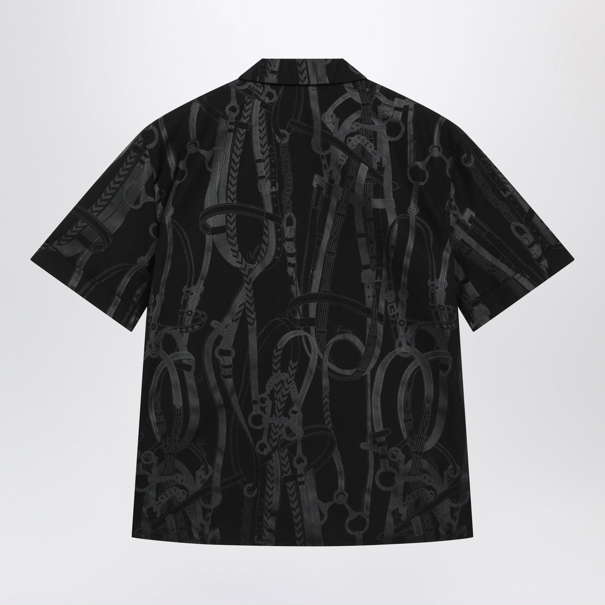 Gucci Black Printed Silk Bowling Shirt Men GUCCI
