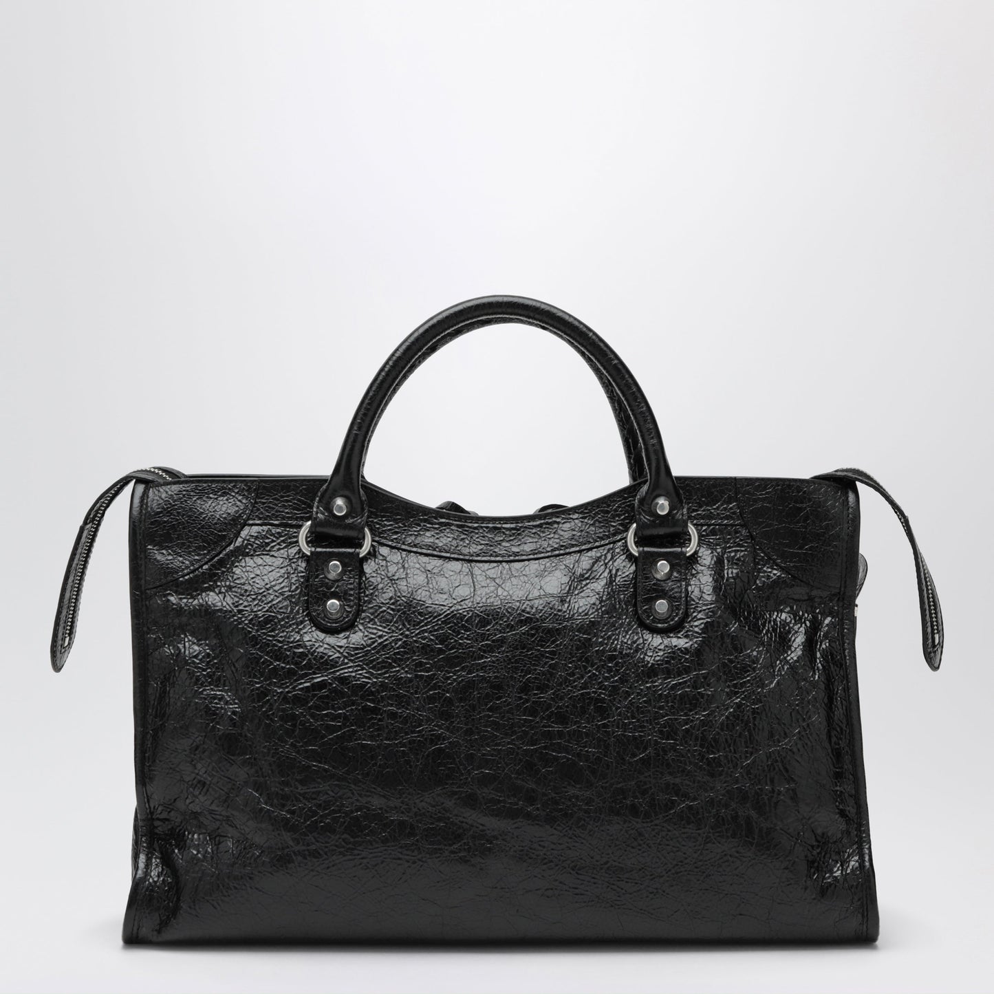 Balenciaga Le City Medium Bag In Arena Lambskin Leather Black Women BALENCIAGA
