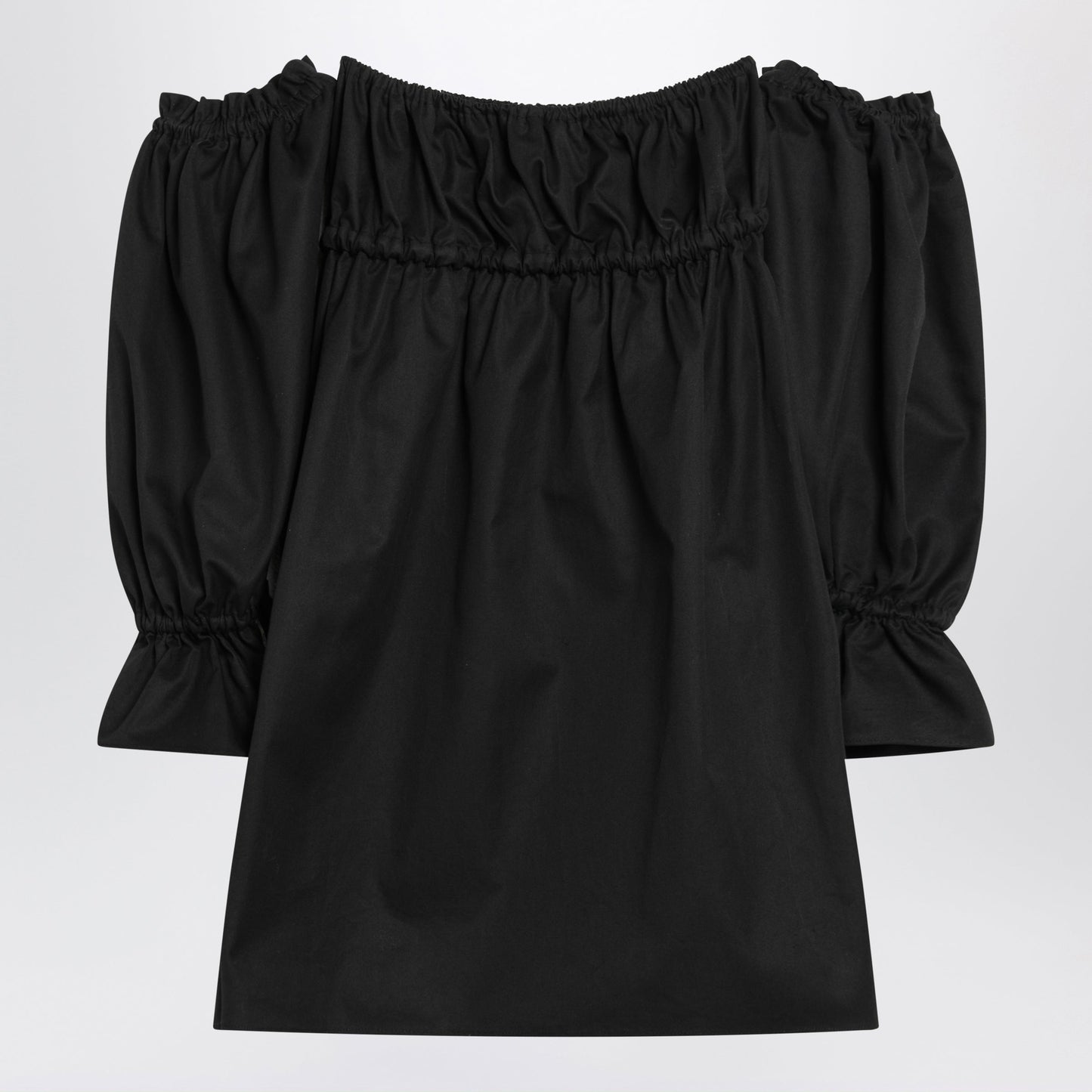 Saint Laurent Black Off-The-Shoulder Mini Dress Women SAINT LAURENT