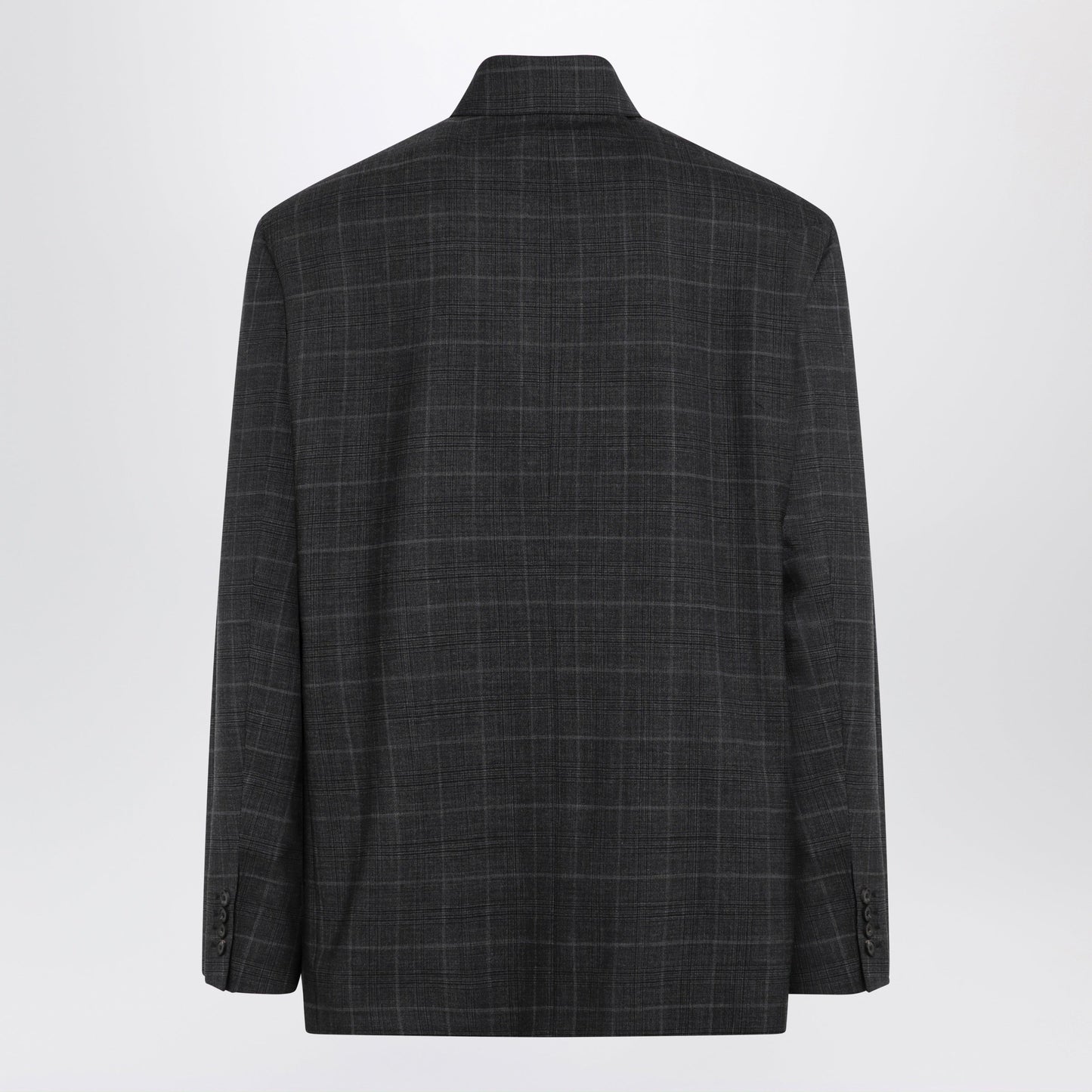 Balenciaga Grey Check Wool Jacket Men BALENCIAGA