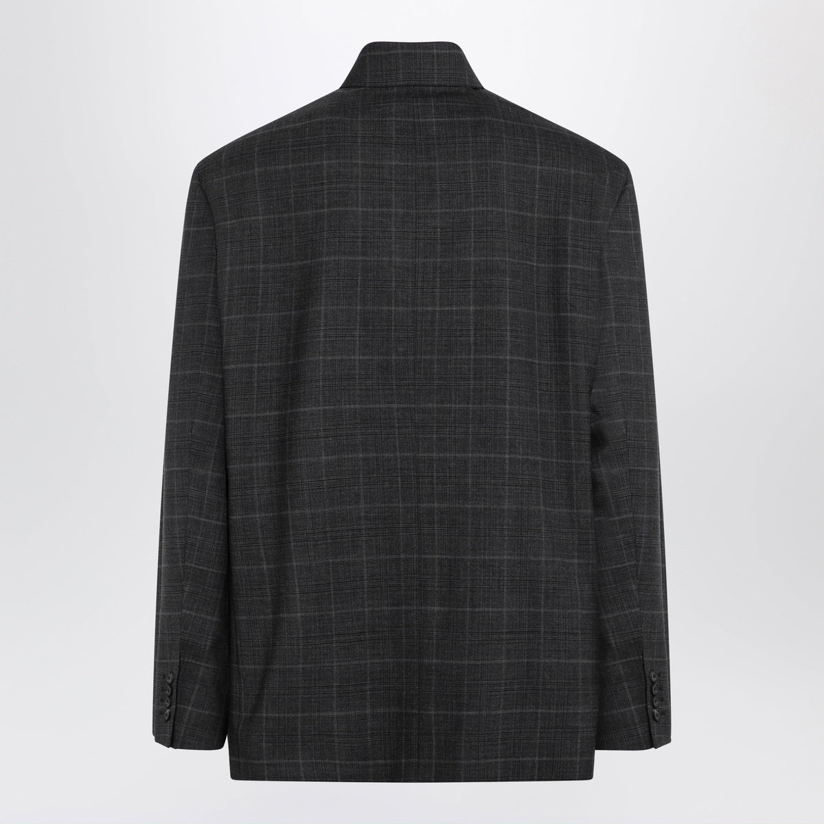 Balenciaga Grey Check Wool Jacket Men BALENCIAGA
