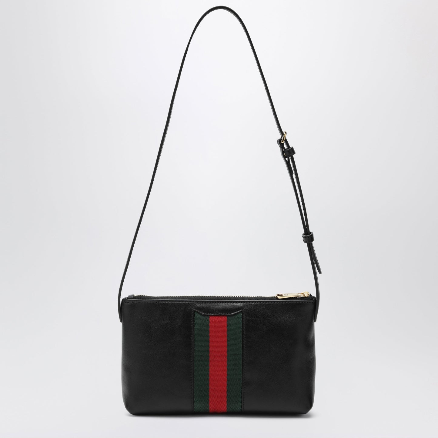 Gucci Black Leather Mini Horsebit Web Bag Women GUCCI