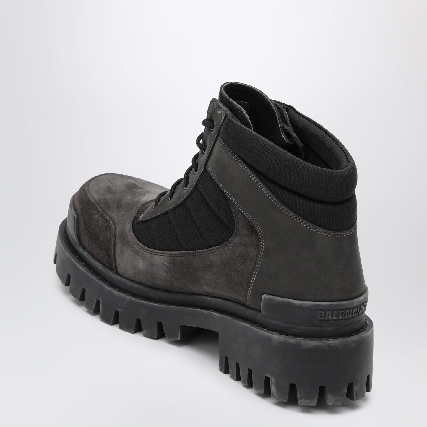 Balenciaga Combat Strike Low Lace-Up Suede Boots Brown/Black Men BALENCIAGA