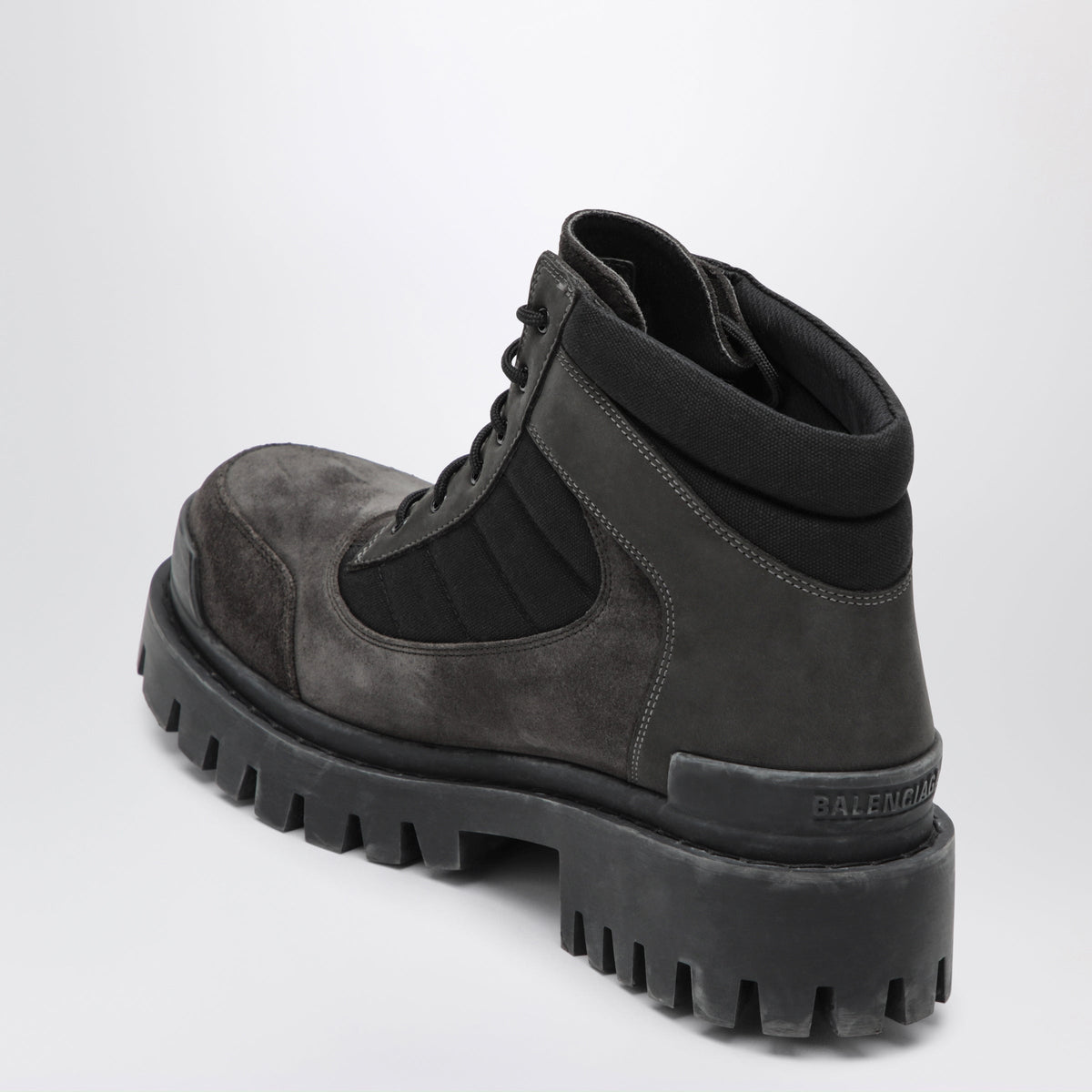Balenciaga Combat Strike Low Lace-Up Suede Boots Brown/Black Men BALENCIAGA