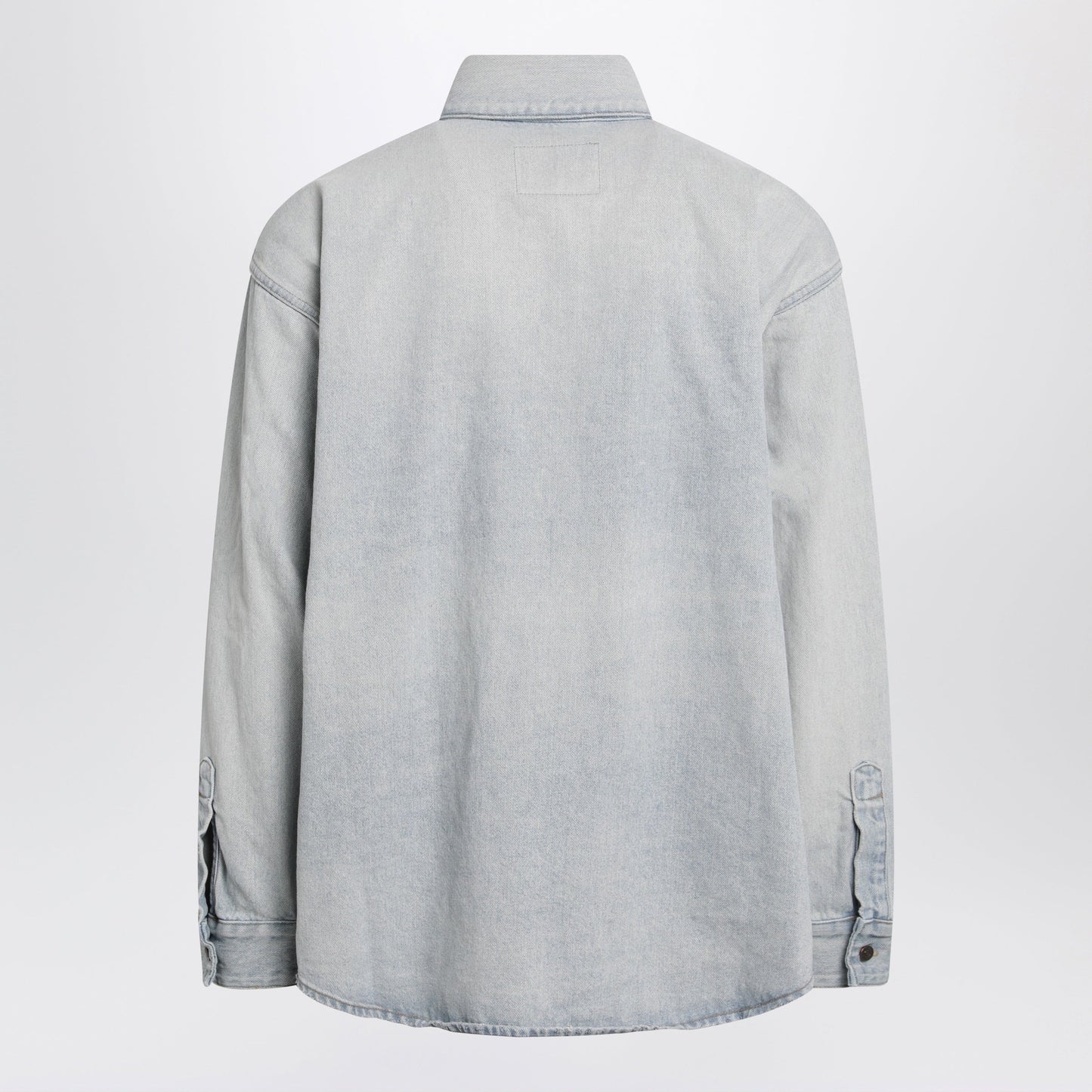 Balenciaga Light Blue Cotton Denim Shirt Men BALENCIAGA
