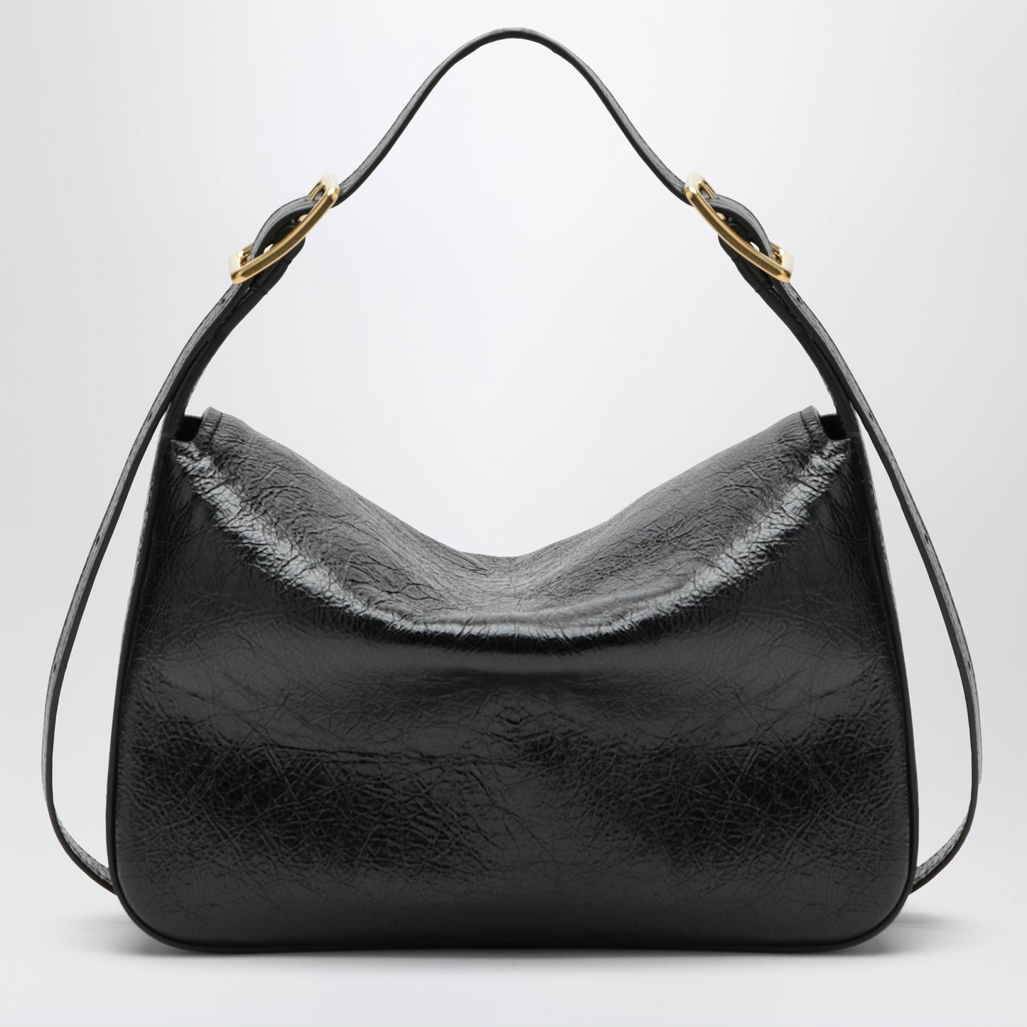 Balenciaga Medium Clicca Shoulder Bag In Lambskin Leather, Black Women BALENCIAGA