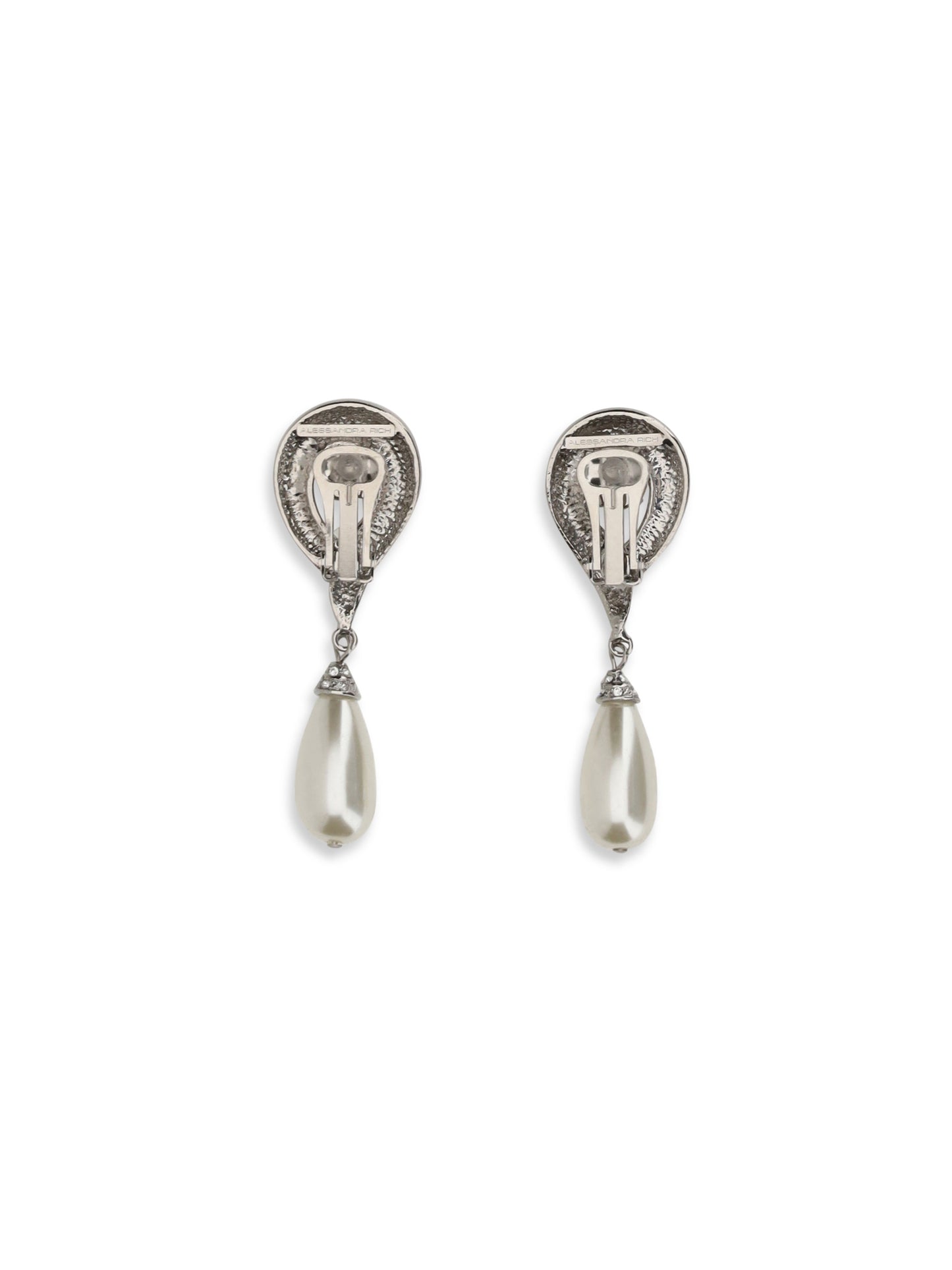 Alessandra Rich Women Crystal Earrings With Pearl Pendants ALESSANDRA RICH