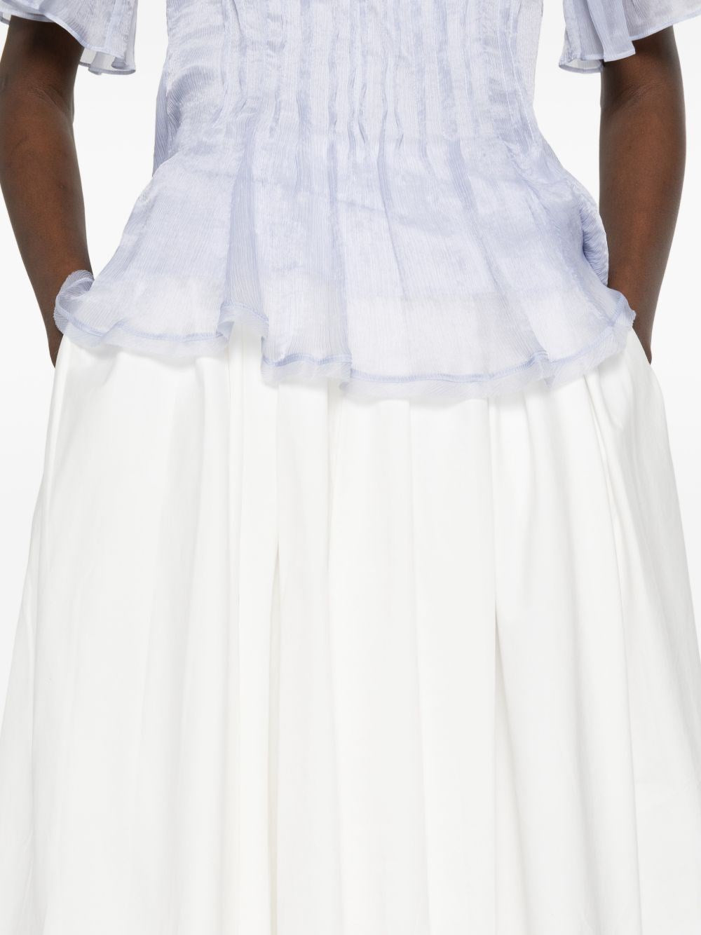 Self-Portrait Women Poplin Midi Skirt. SELF-PORTRAIT