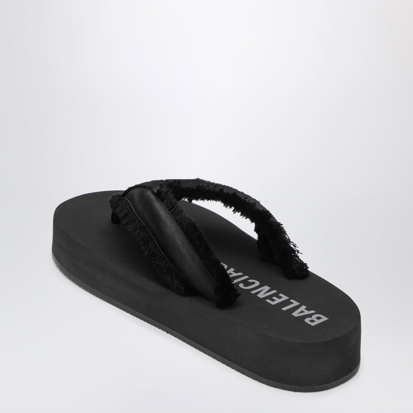 Balenciaga Jet Lag Thong Sandals In Black Satin Women BALENCIAGA