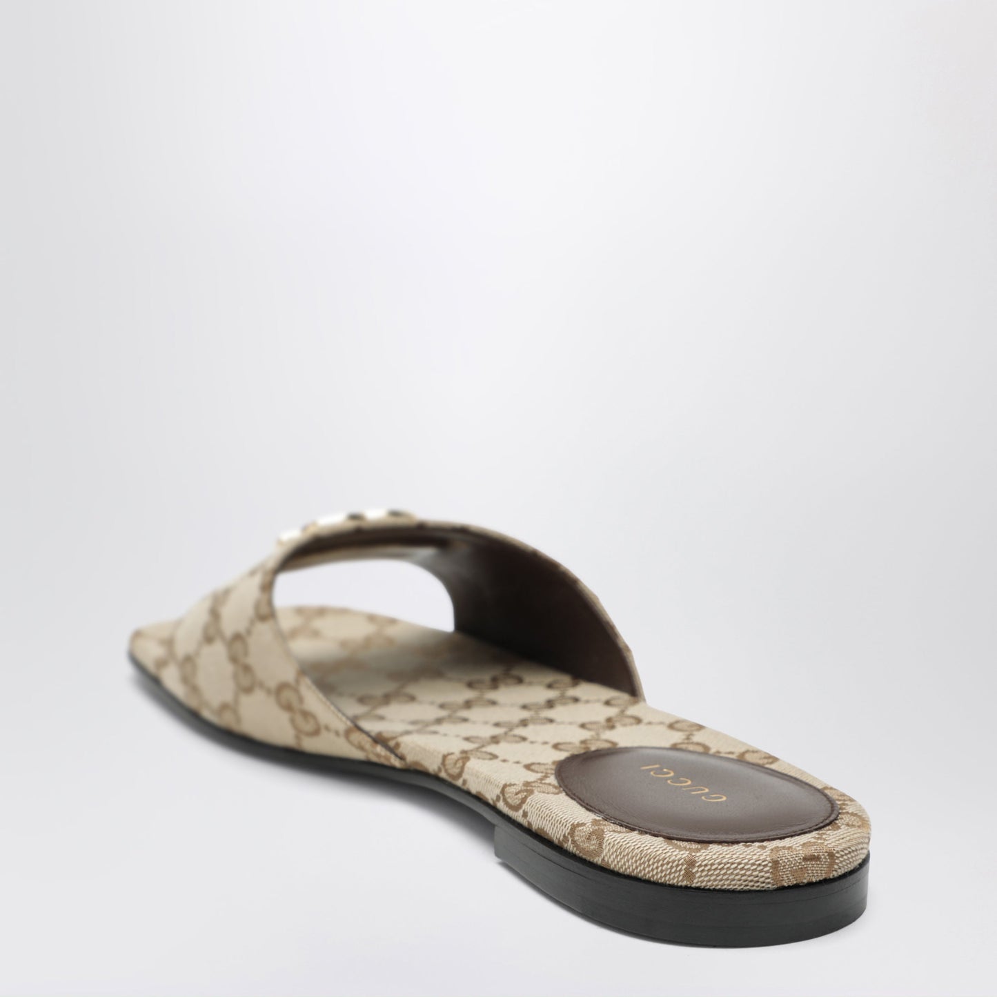 Gucci Double G Slides In Beige Sand Gg Canvas Women GUCCI