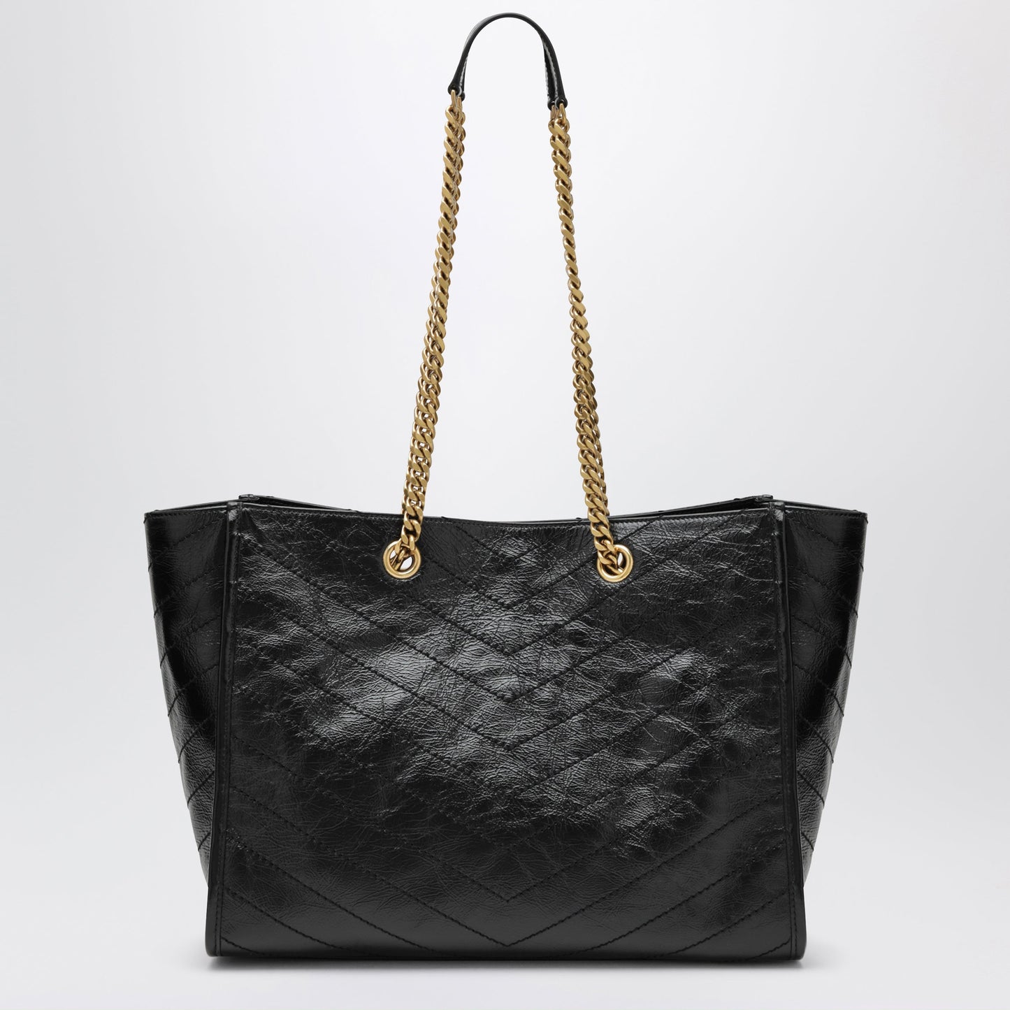 Saint Laurent Shopping Bag Niki East/West In Vintage Calfskin, Black Women SAINT LAURENT