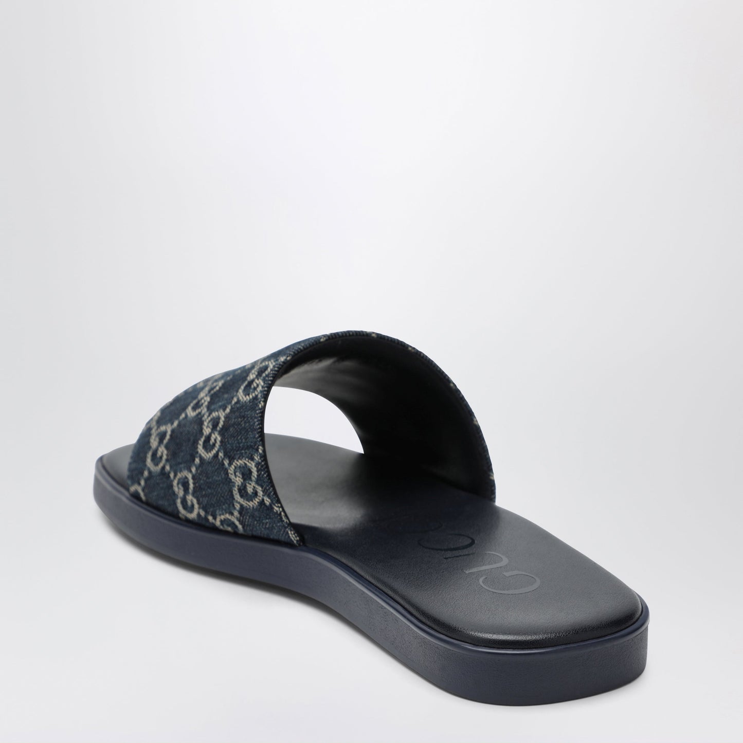 Gucci Gg Denim Slider Sandal In Flurry Blue Men GUCCI