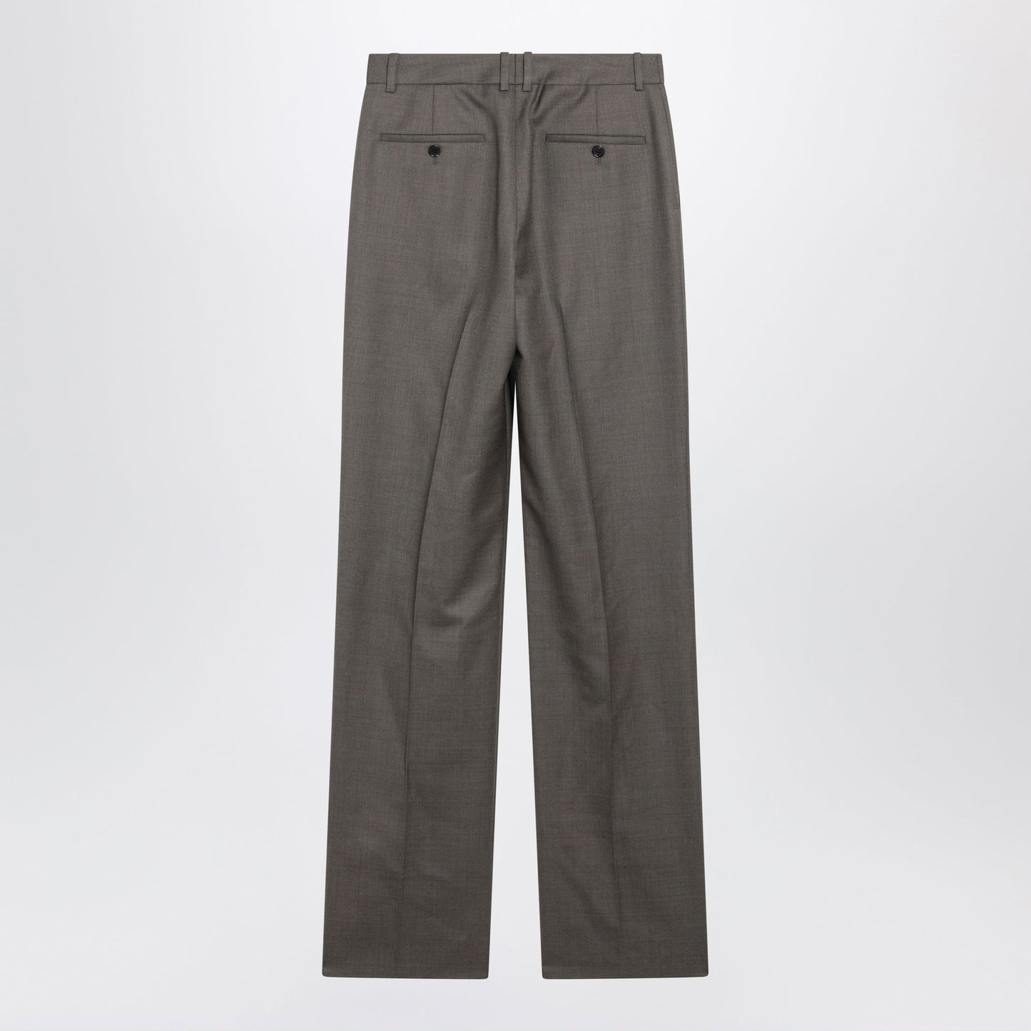 Saint Laurent Mid-Rise Tailored Straight-Leg Wool Trousers In Brown Women SAINT LAURENT