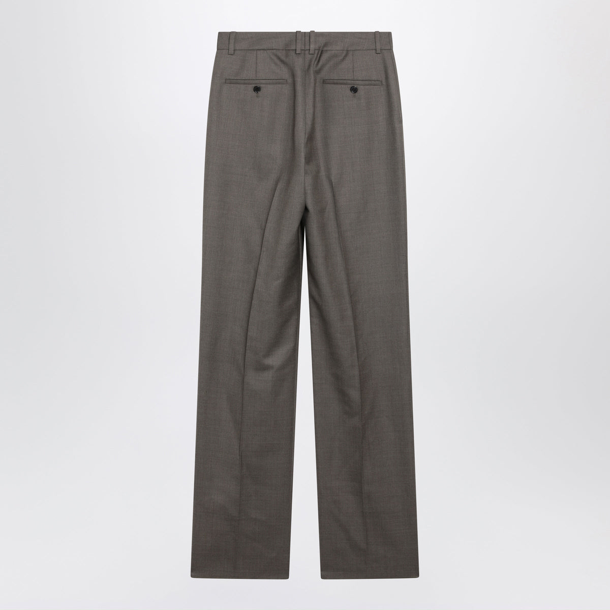 Saint Laurent Mid-Rise Tailored Straight-Leg Wool Trousers In Brown Women SAINT LAURENT