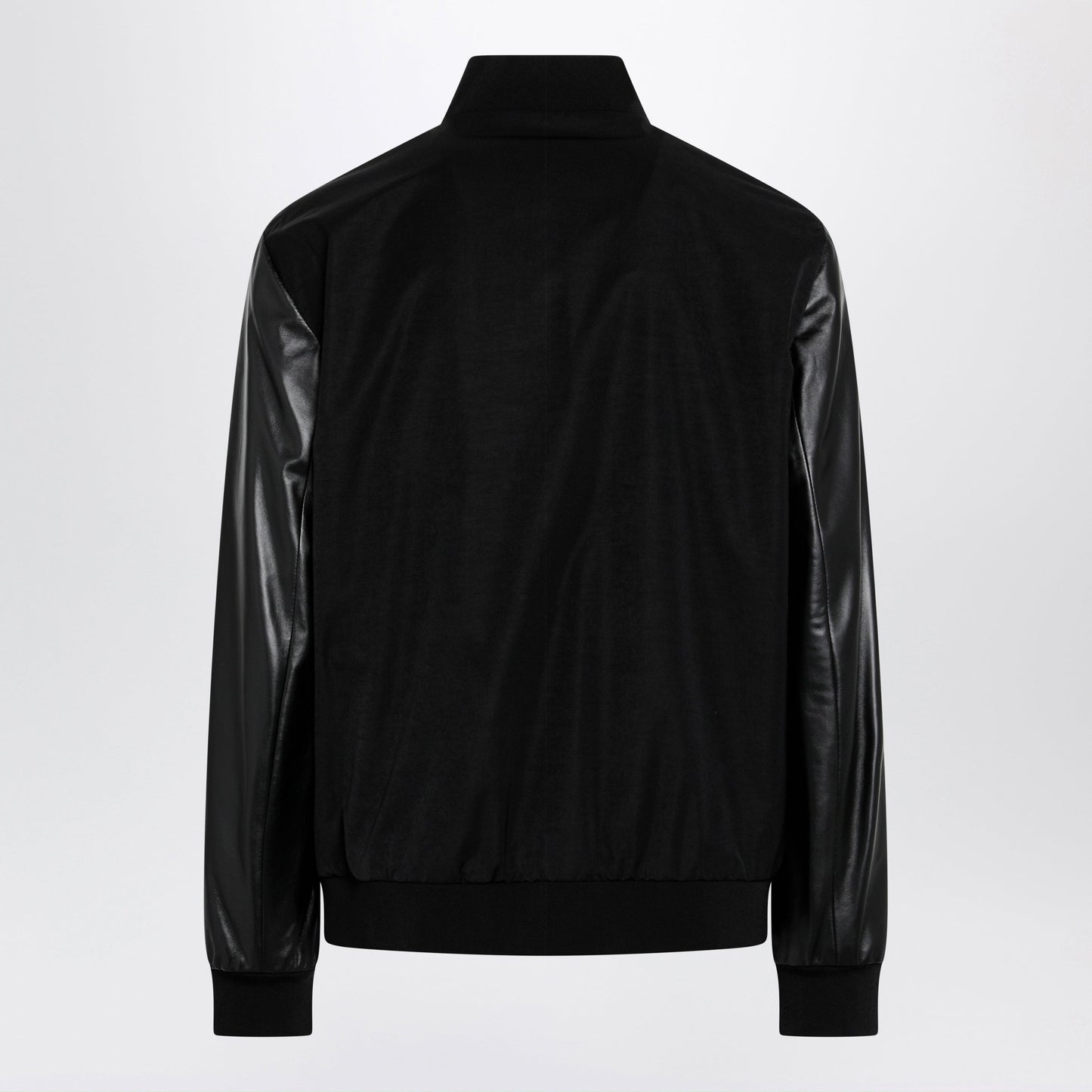 Gucci Fabric Bomber With Nappa Leather Sleeves, Black Men GUCCI