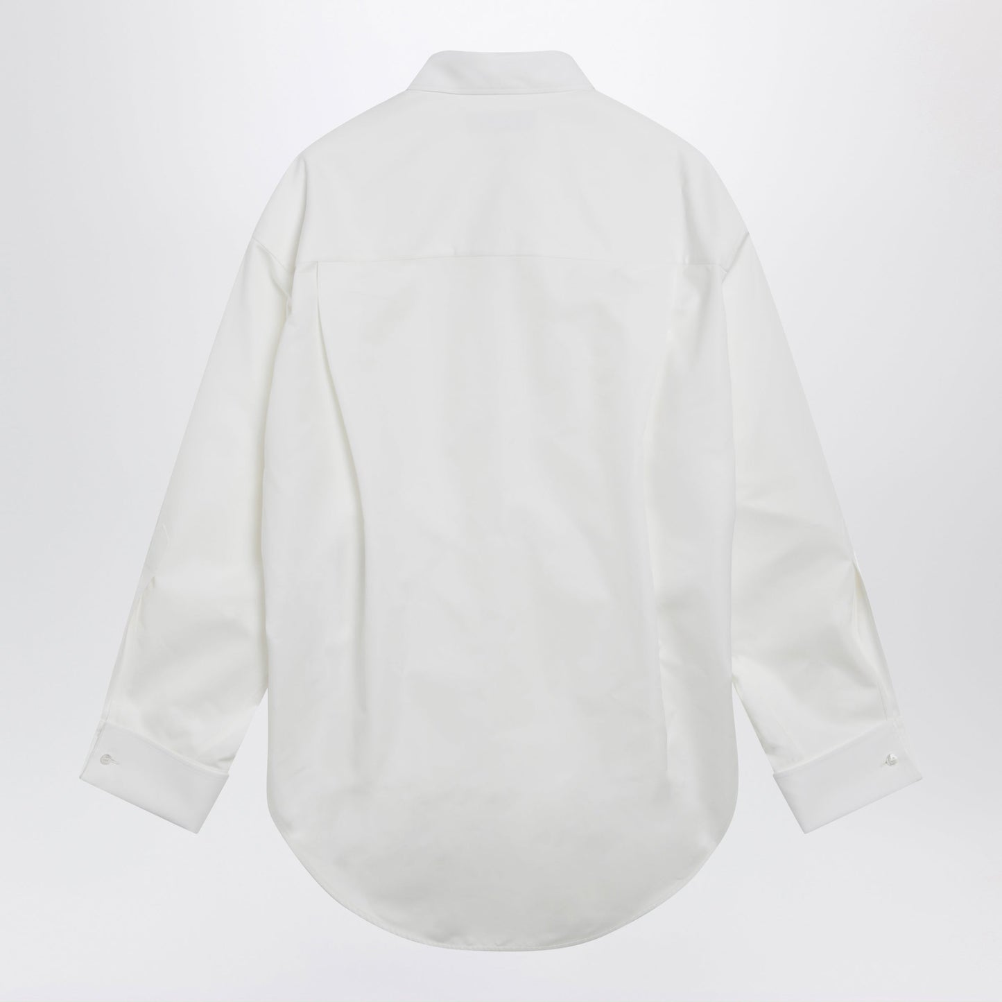 Balenciaga Cocoon Shirt In Cotton And Silk Poplin, White Women BALENCIAGA