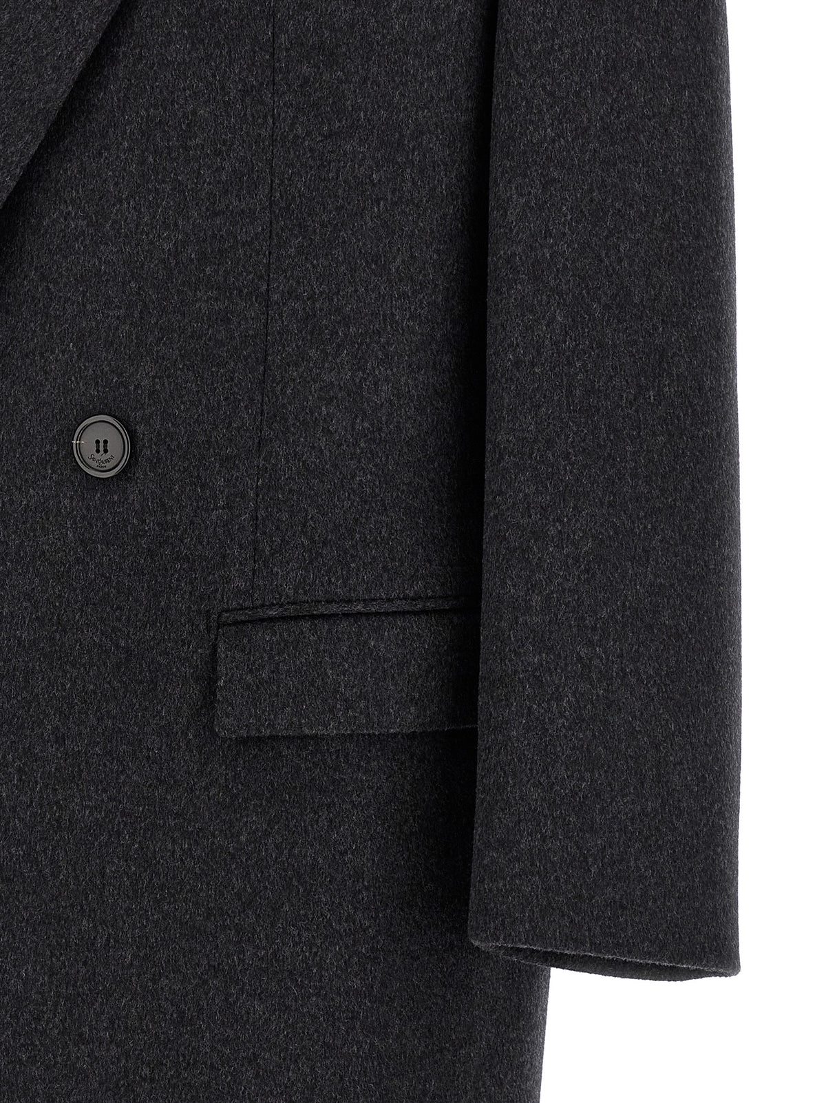 Saint Laurent Men Double-Face Combed Wool Coat SAINT LAURENT