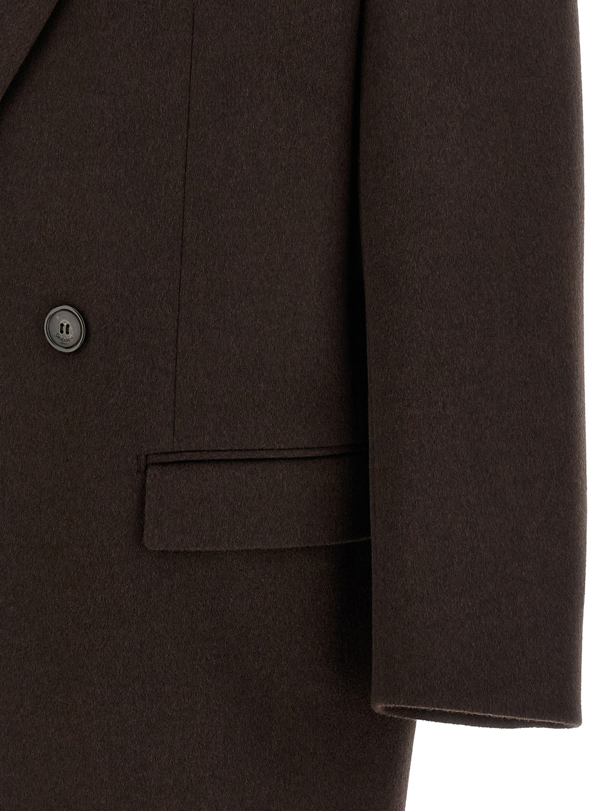 Saint Laurent Men Double-Face Combed Wool Coat SAINT LAURENT