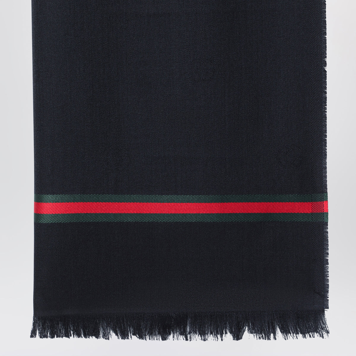 Gucci Midnight Blue Wool And Silk Stole Men GUCCI