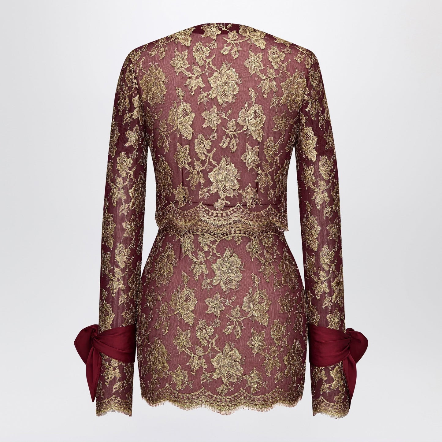Saint Laurent Pepin Mini Dress In Metallic Lace Women SAINT LAURENT
