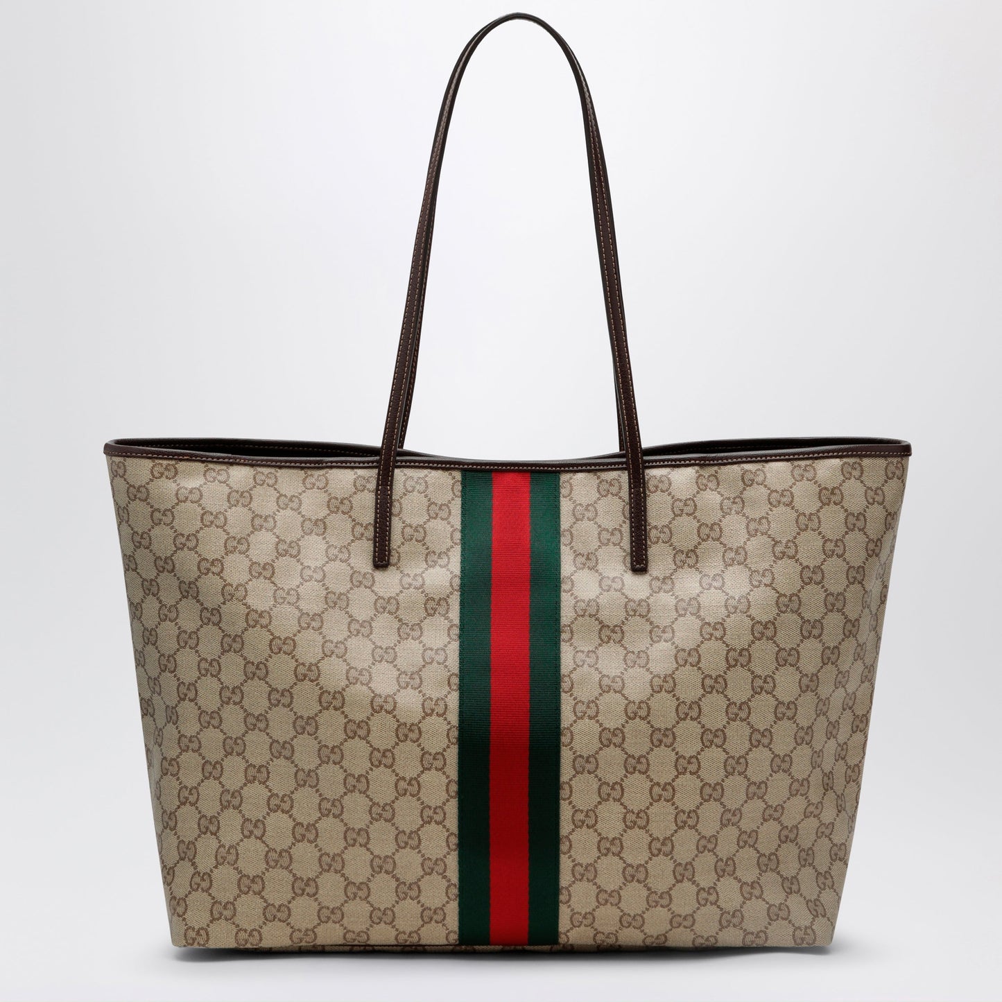 Gucci Large Tribeca Shopping Tote In Gg Canvas, Brown Women GUCCI