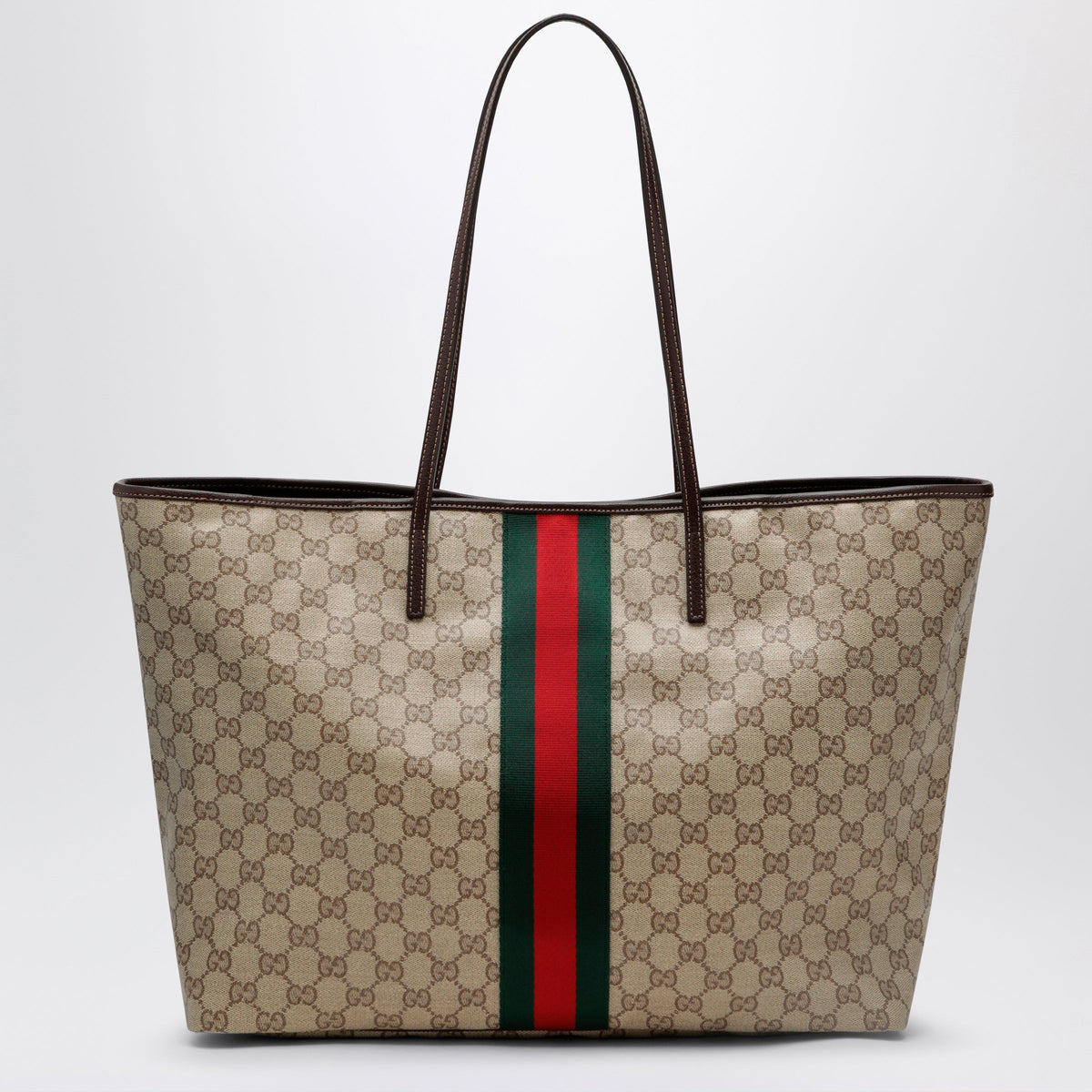 Gucci Large Tribeca Shopping Tote In Gg Canvas, Brown Women GUCCI