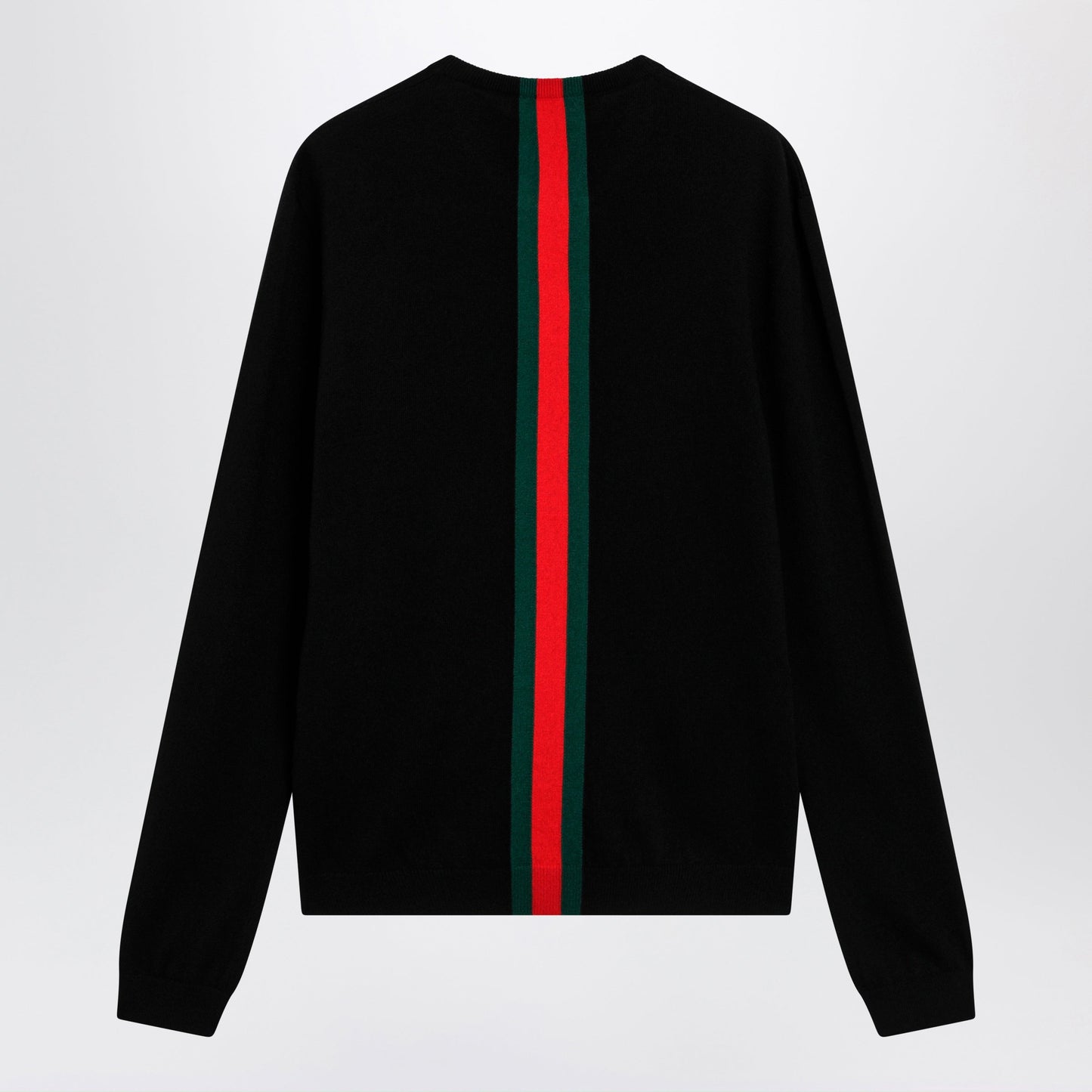 Gucci Gucci Cashmere Sweater With Web Motif In Black Men GUCCI