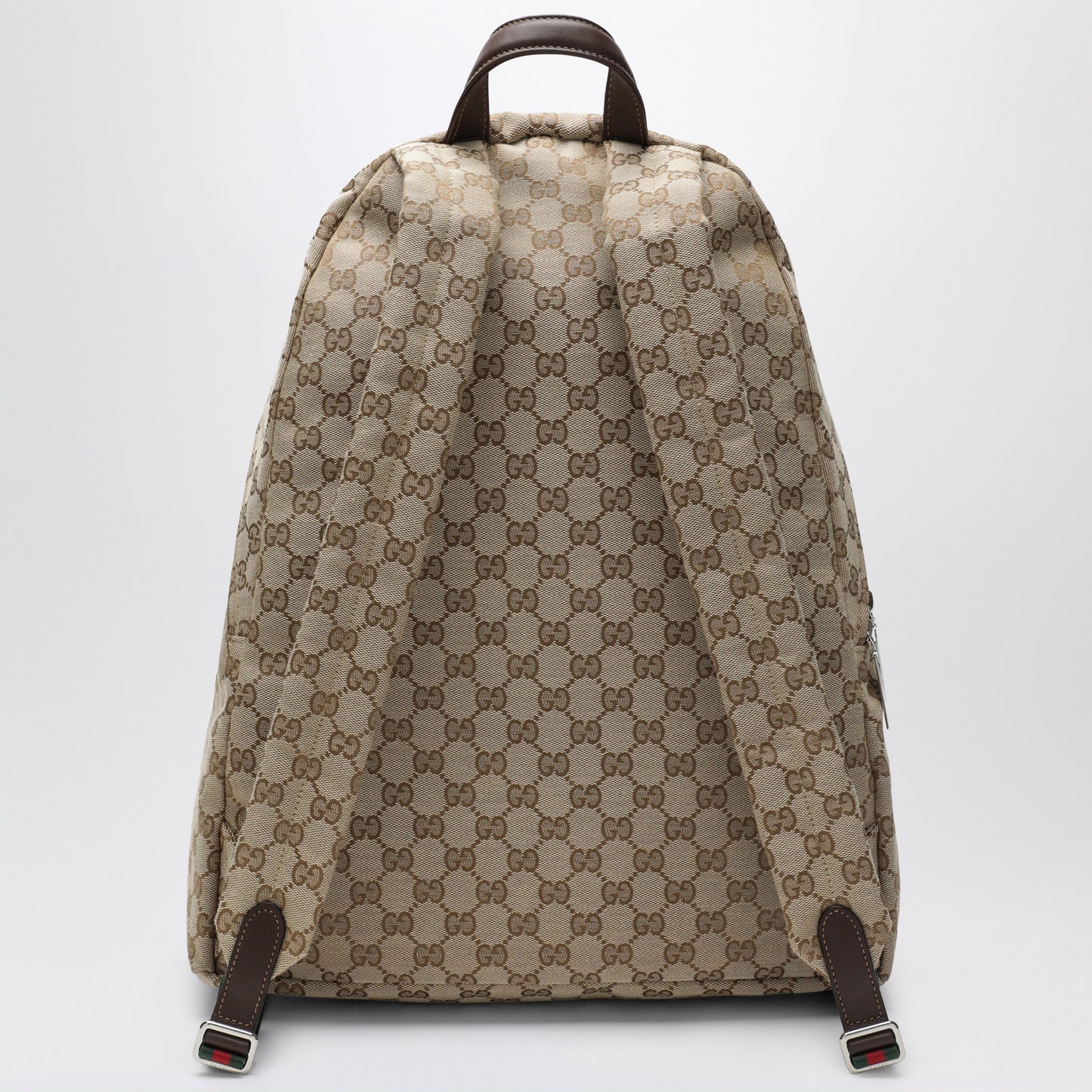 Gucci Large Tag Backpack In Sand/Brown Gg Canvas Men GUCCI