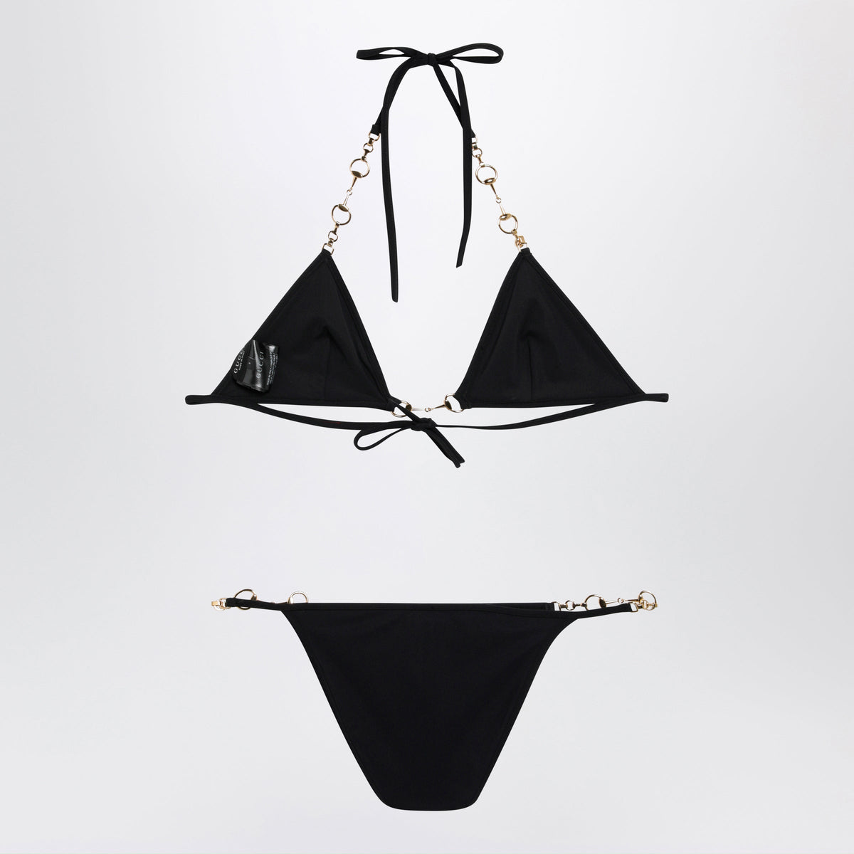 Gucci Black Stretch Jersey Bikini With Clamp Chain Women GUCCI