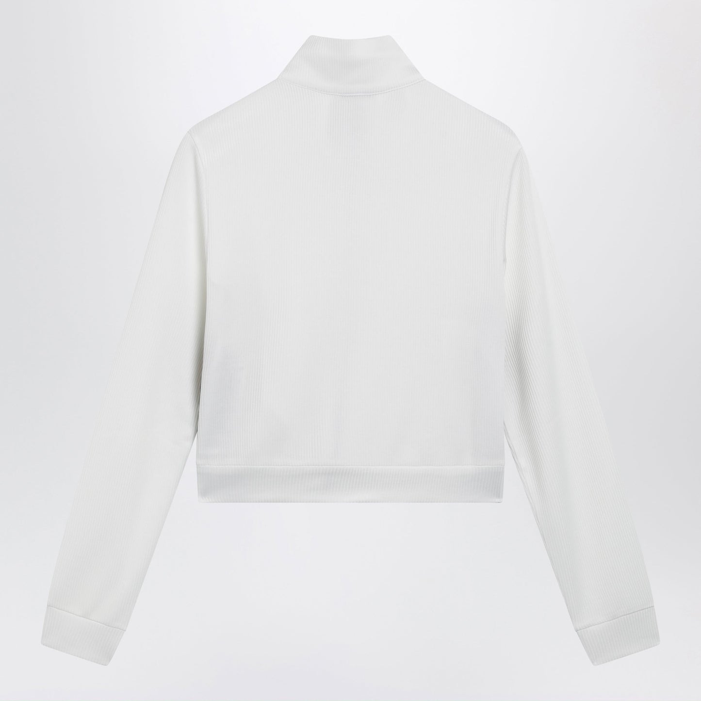 Gucci Ribbed Cotton Jersey Zip Hoodie With Web In White Women GUCCI