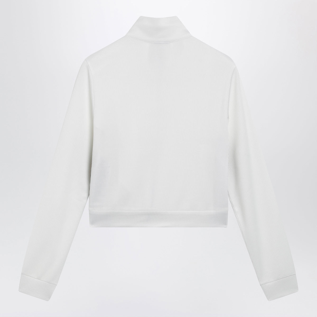 Gucci Ribbed Cotton Jersey Zip Hoodie With Web In White Women GUCCI