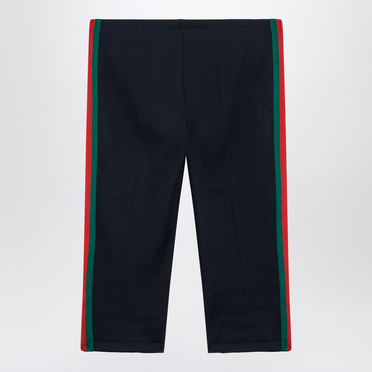 Gucci Ribbed Cotton Jersey Pants With Web, Blue Japan Women GUCCI