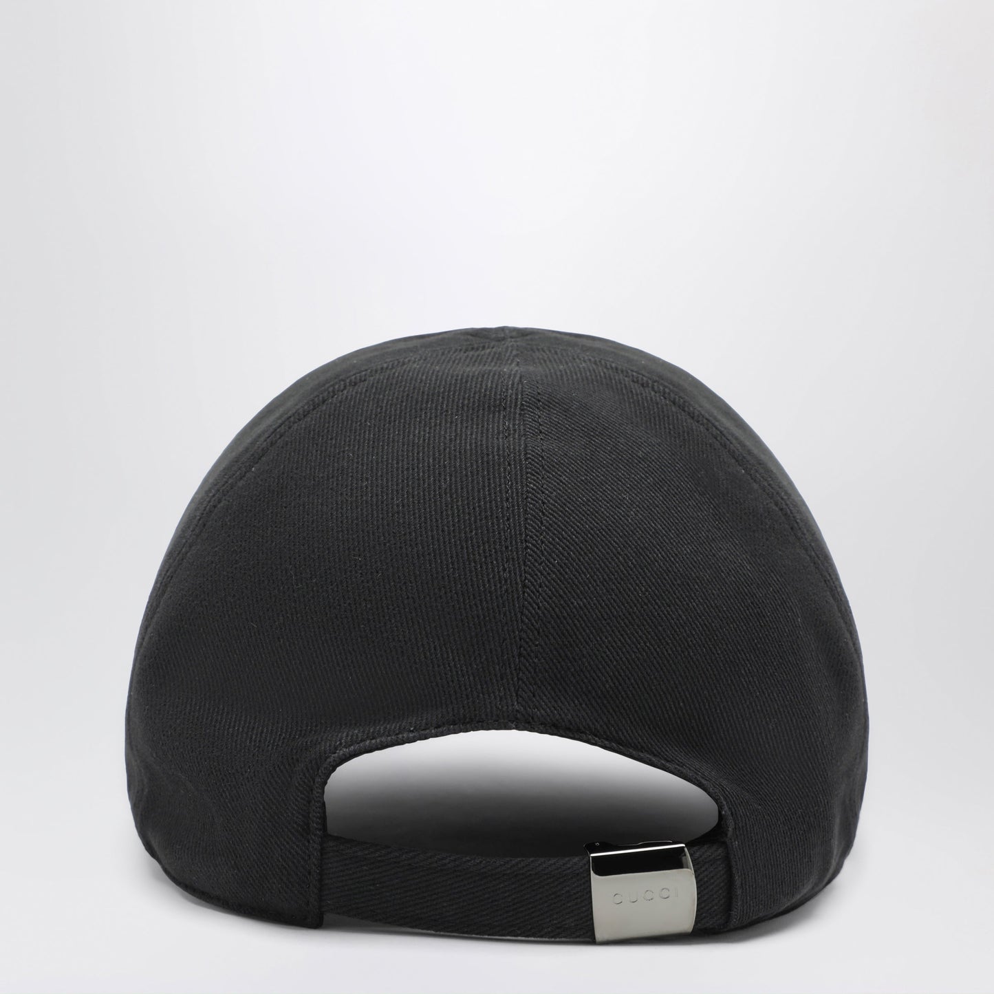 Gucci Black Cotton Baseball Cap With Embroidered Logo Men GUCCI